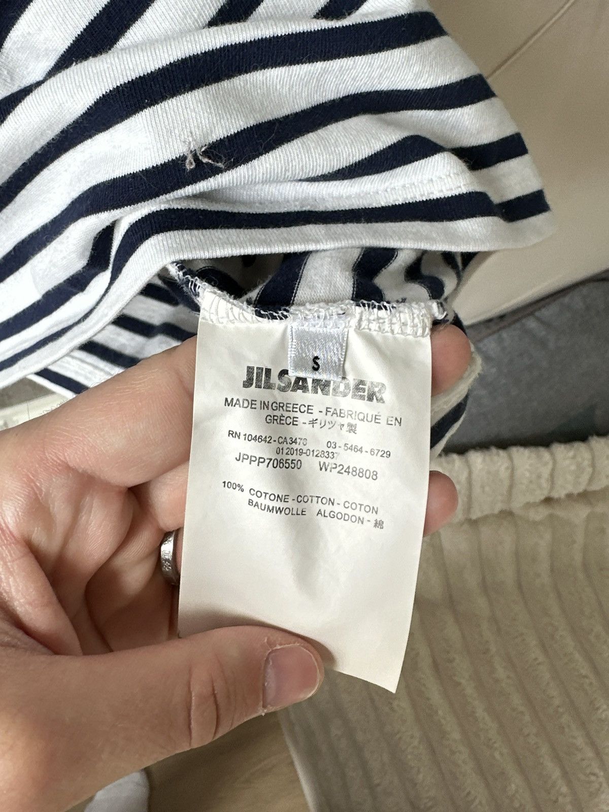 Jil Sander Jil Sander t shirt white/blue Size US S / EU 44-46 / 1 - 11 Thumbnail