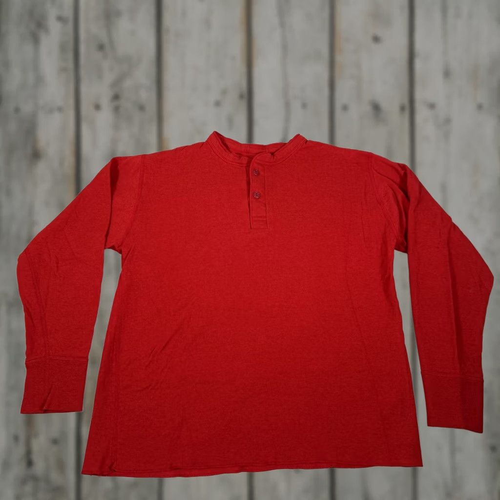 Vintage L.L.Bean Shirt Mens Large Red Thermal Henley Long Sleeve Outdoor Tee Size US L / EU 52-54 / 3 - 1 Thumbnail