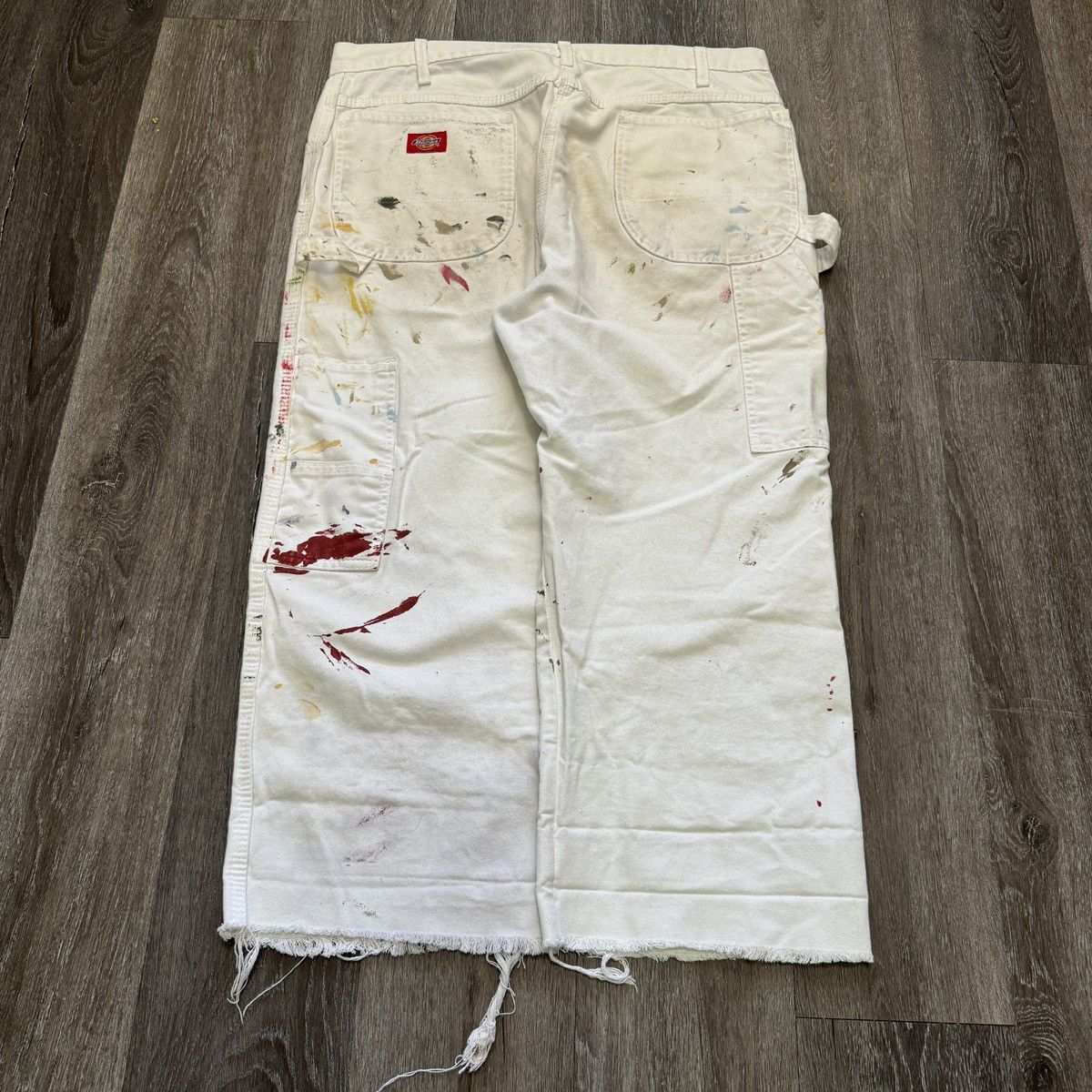 Dickies × Japanese Brand × Vintage Crazy Vintage y2k Dickies painted and worn wide leg pants Size US 36 / EU 52 - 2 Thumbnail
