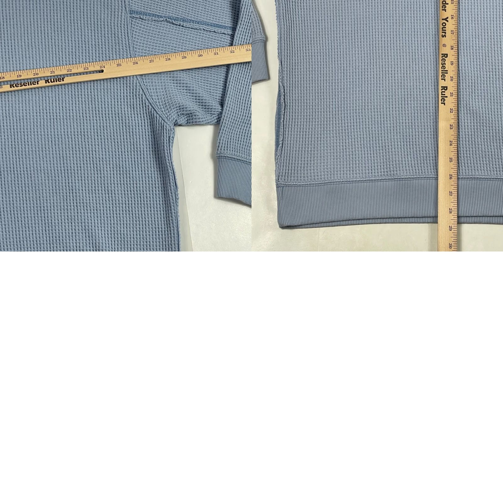 Vintage Aerie Sweater Shirt Womens XL Blue Thermal Waffle Knit Long Sleeve Pullover Size XL / US 12-14 / IT 48-50 - 9 Thumbnail