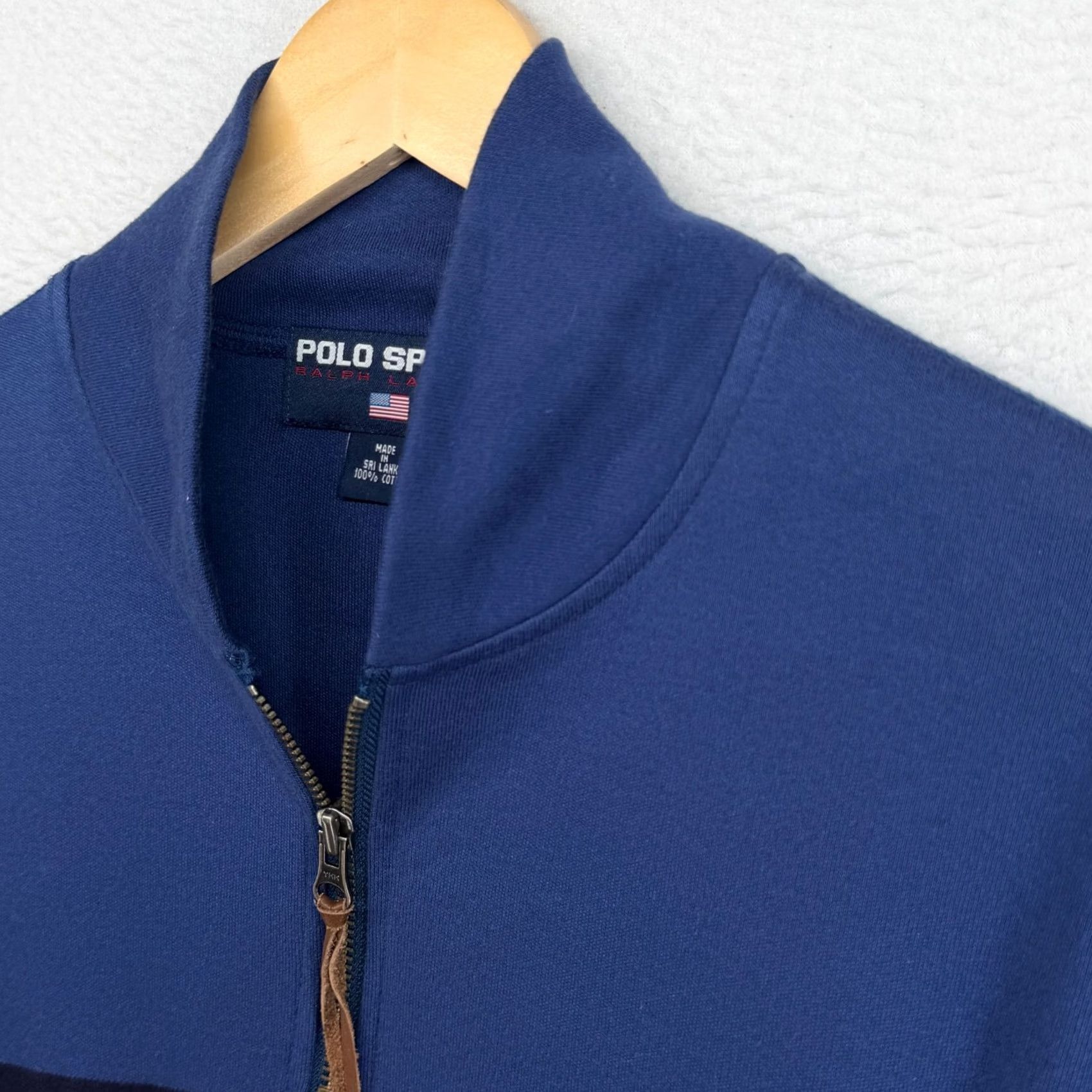Polo Ralph Lauren POLO SPORT Ralph Lauren Sweatshirt L Striped 1/4 Zip Pullover Cotton Blue Mens Size US L / EU 52-54 / 3 - 6 Thumbnail
