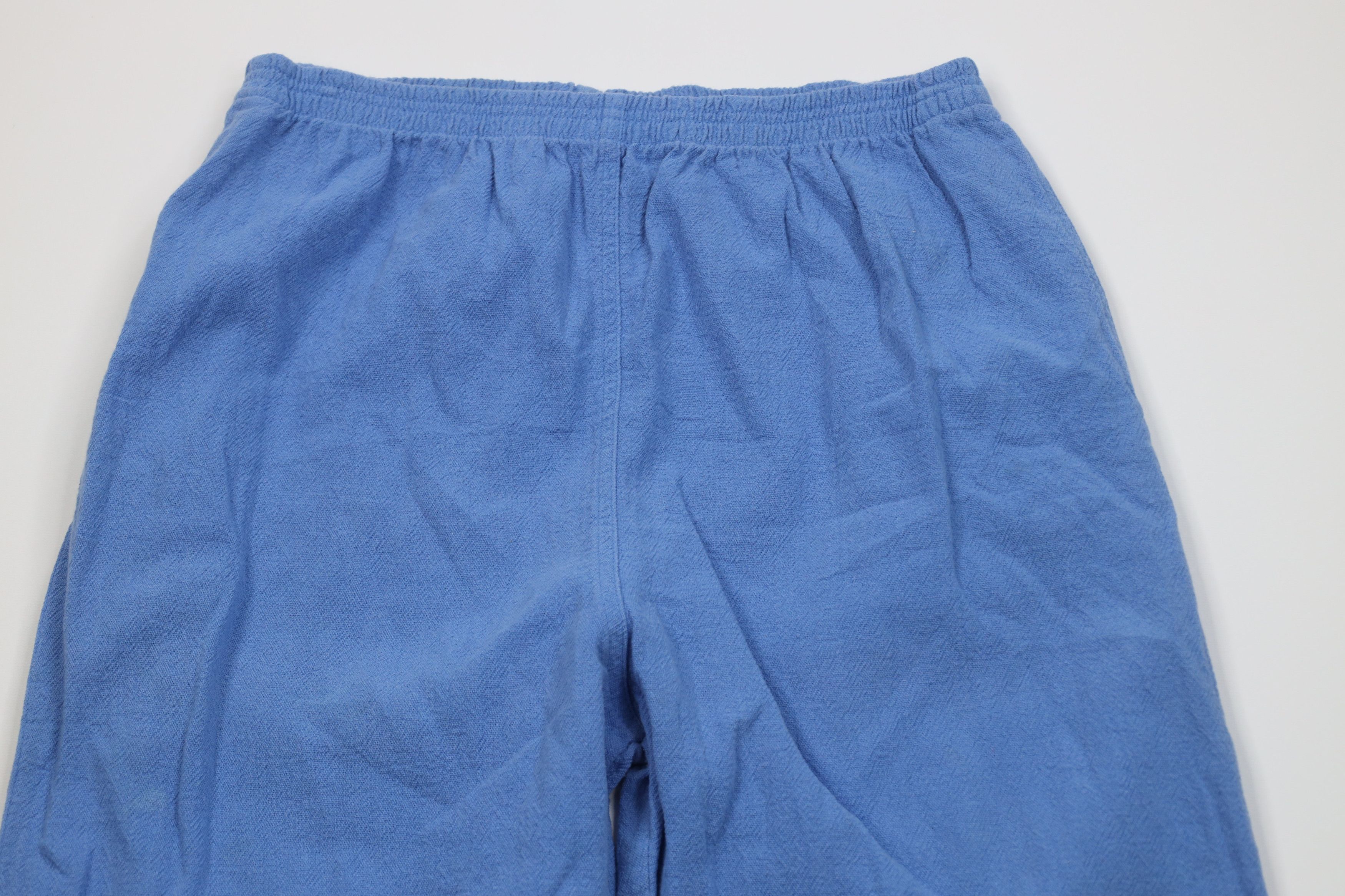 Vintage Vintage 90s Streetwear Gauzy Cotton Wide Leg Pants Blue USA Size 30" / US 8 / IT 44 - 2 Thumbnail