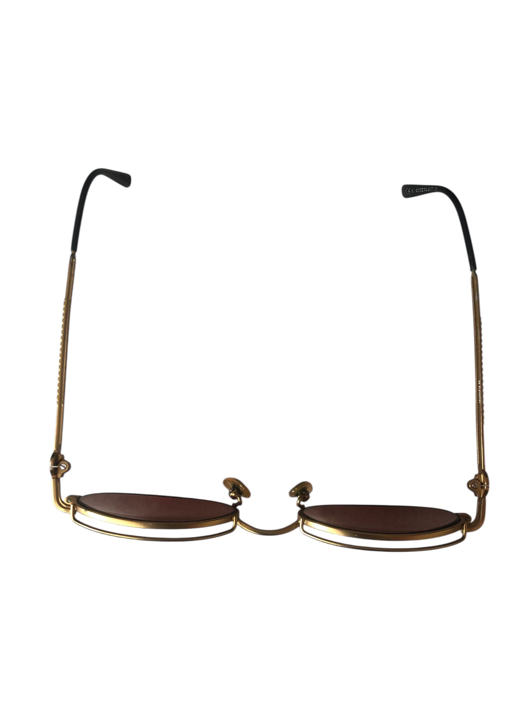 Jean Paul Gaultier 💯🔥Vintage JPG JEAN PAUL GAULTIER 58-6104 Gold Sunglasses Size ONE SIZE - 7 Thumbnail