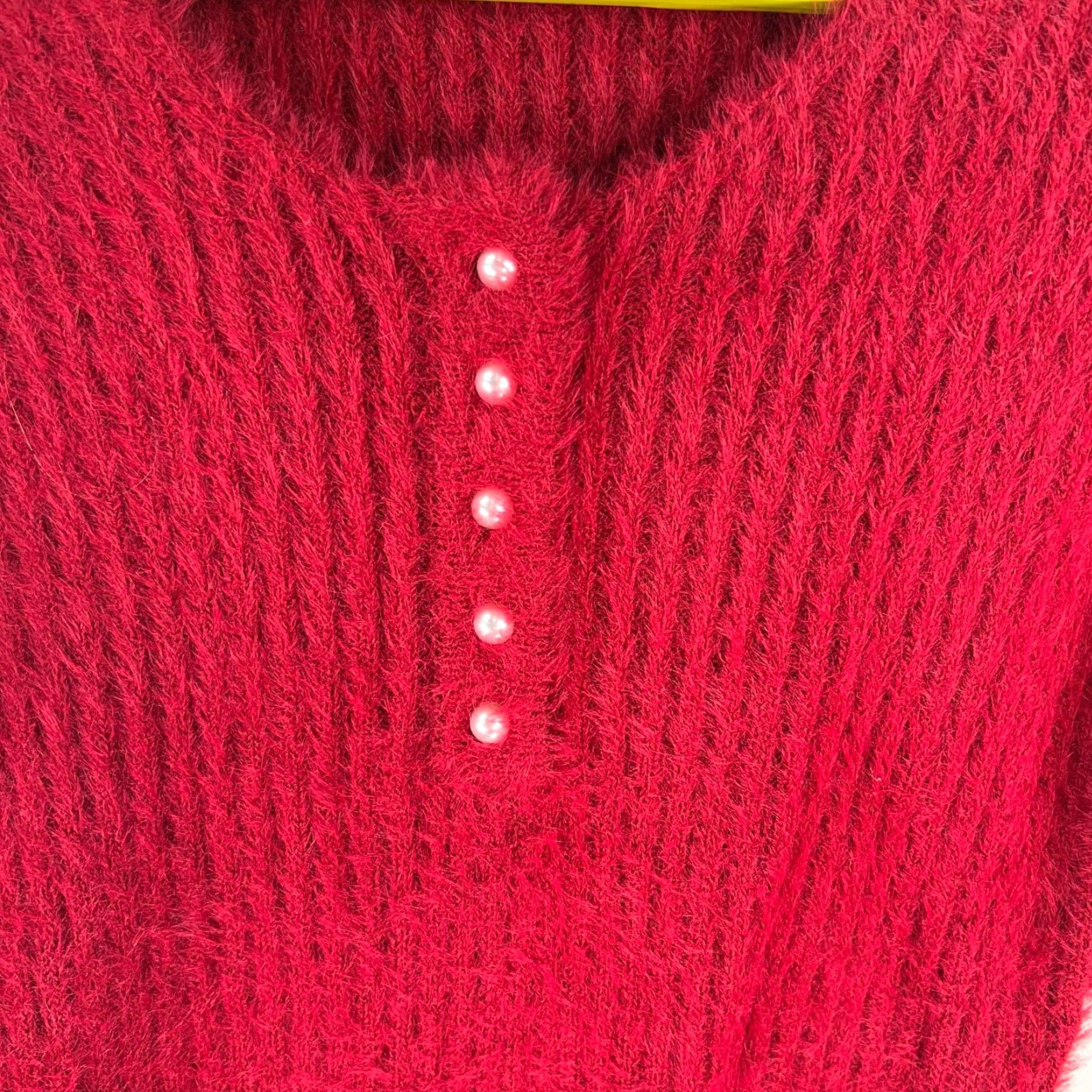 Vintage VINTAGE Women's Sweater Size L Red Heavy Knit Acrylic Nylon Pullover Fall Winter 90s Size L / US 10 / IT 46 - 2 Thumbnail