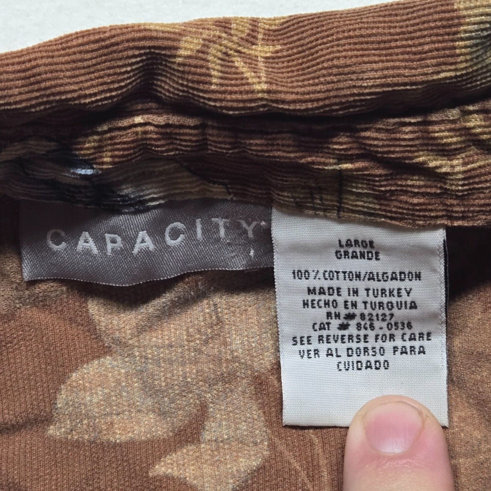 Vintage Capacity Shirt Brown W/ Blue Flowers Floral Button Up Cotton Women's L Hawaiian Floral Shirt Women L Brown Blue Flowers Cap City? Size L / US 10 / IT 46 - 3 Thumbnail