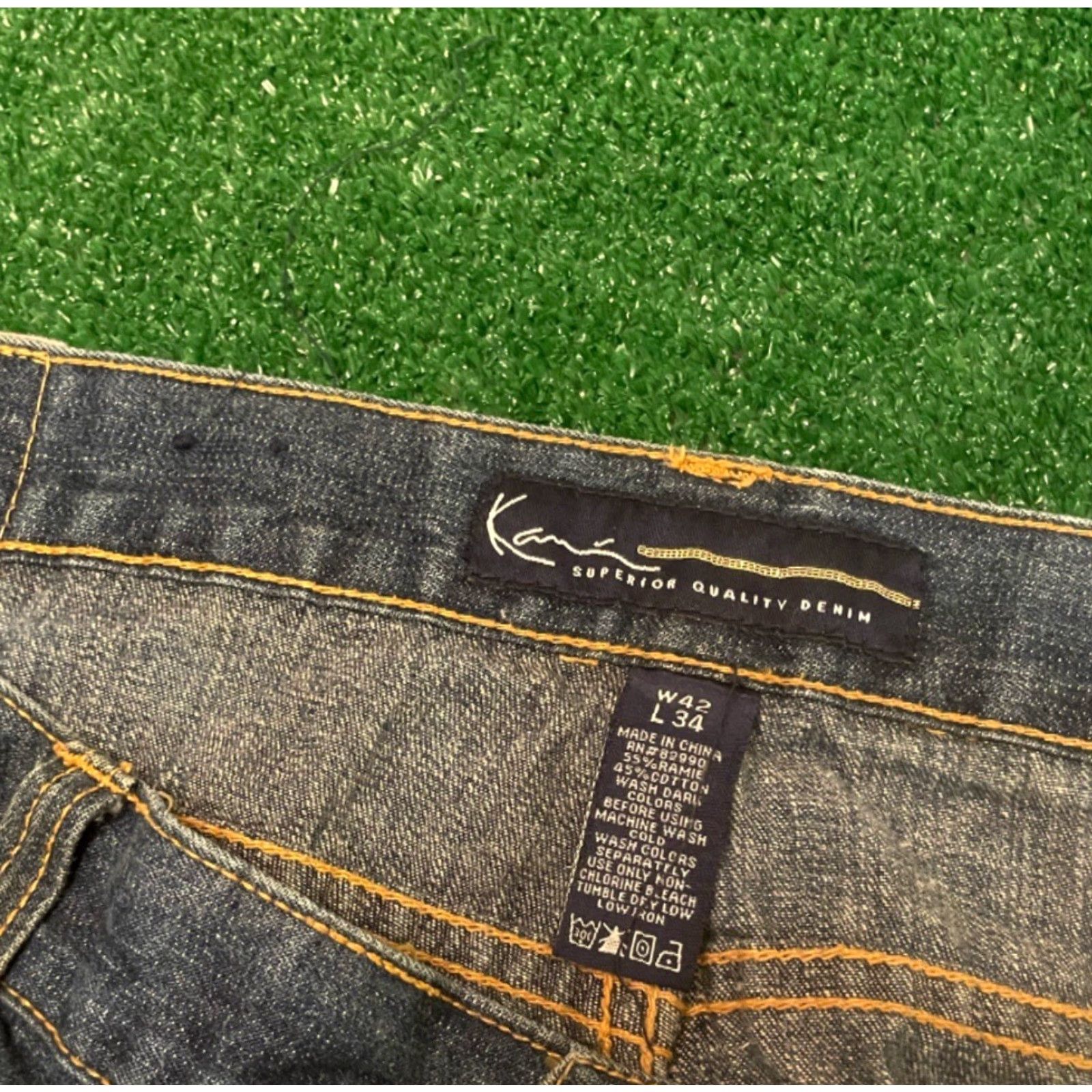 Karl Kani VINTAGE Karl Kani Jeans Baggy Hip Hop Skater Grunge VTG Mens 42 Distressed 34 Inseam Blue Wide-Leg 1990s Mens Jeans Distressed Size US 42 / EU 58 - 3 Thumbnail