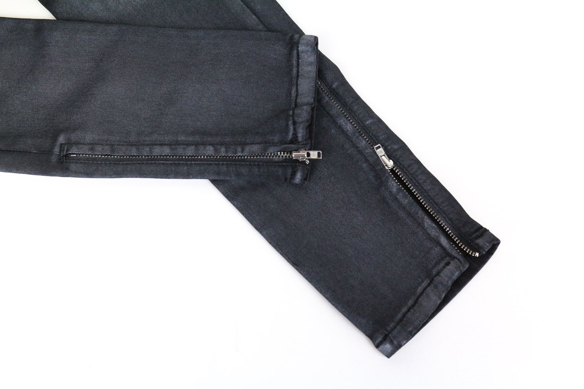 Diesel SLANDY-ZIP 069GF W24/L30 Grey Coated Jeans 70944 Size 24" / US 00 / IT 34 - 10 Thumbnail