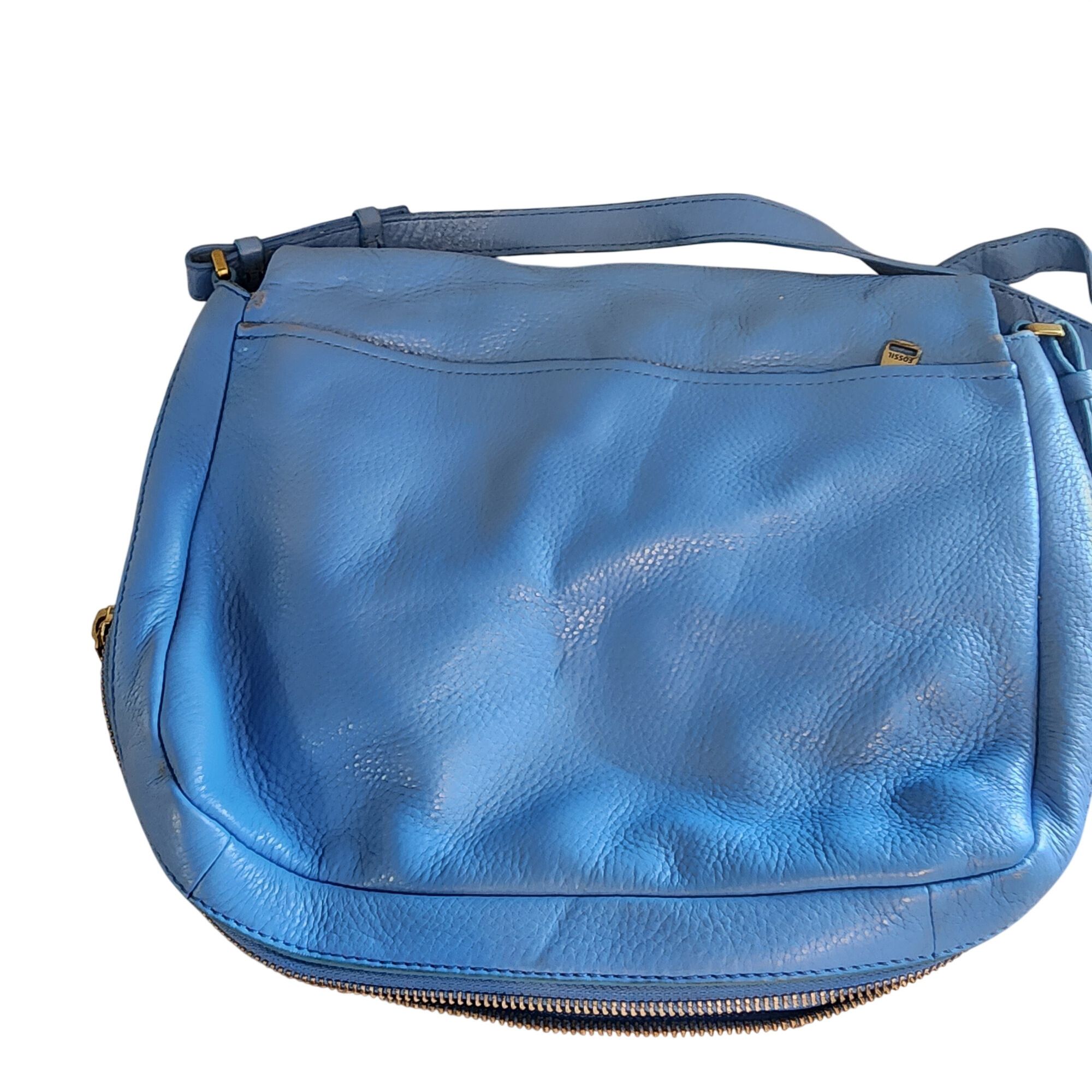 Fossil Fossil Preston Flap Crossbody Royal Blue Leather lots of poc Size ONE SIZE - 6 Thumbnail