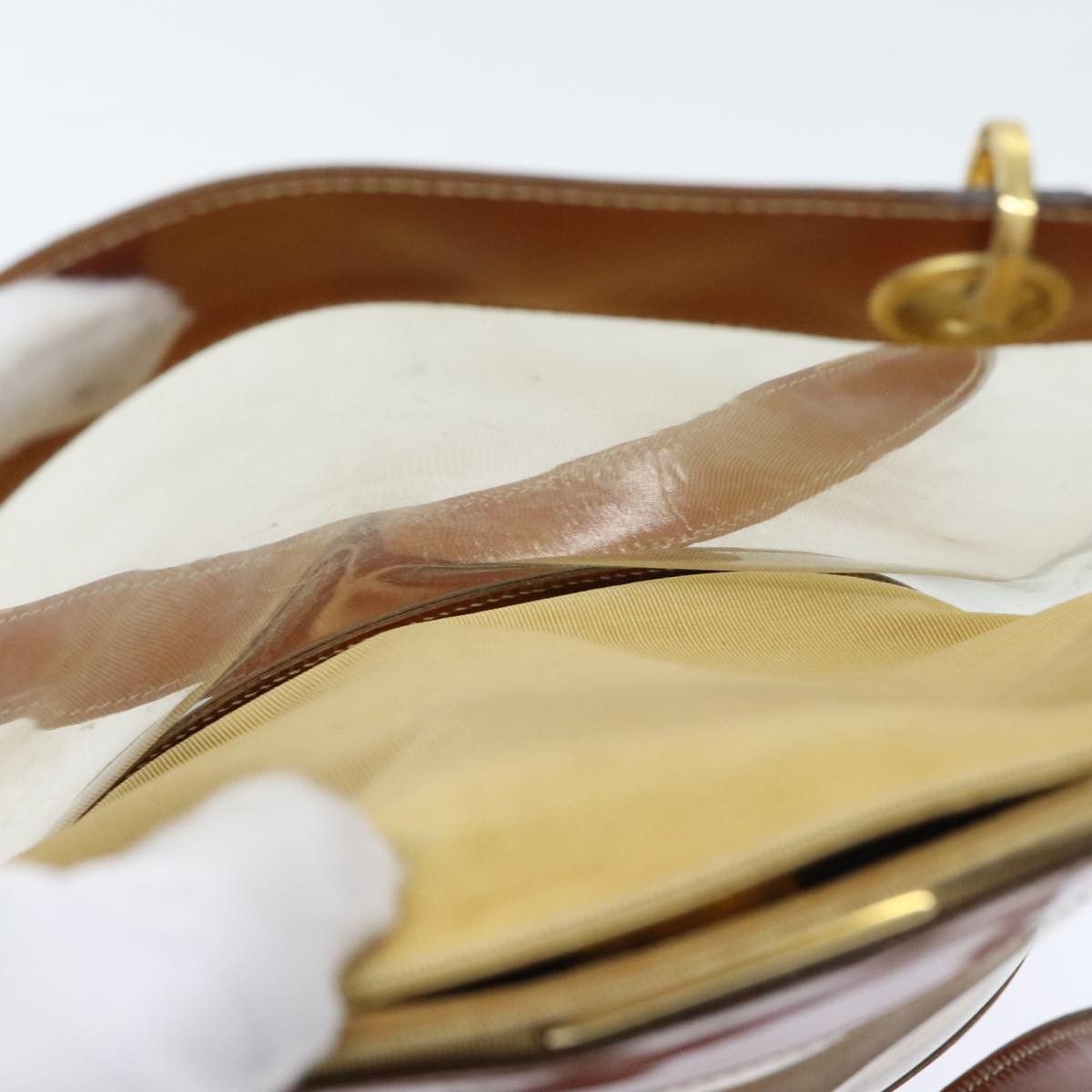Salvatore Ferragamo Salvatore Ferragamo Gancini Shoulder Bag Vinyl Beige Orange Size ONE SIZE - 11 Thumbnail