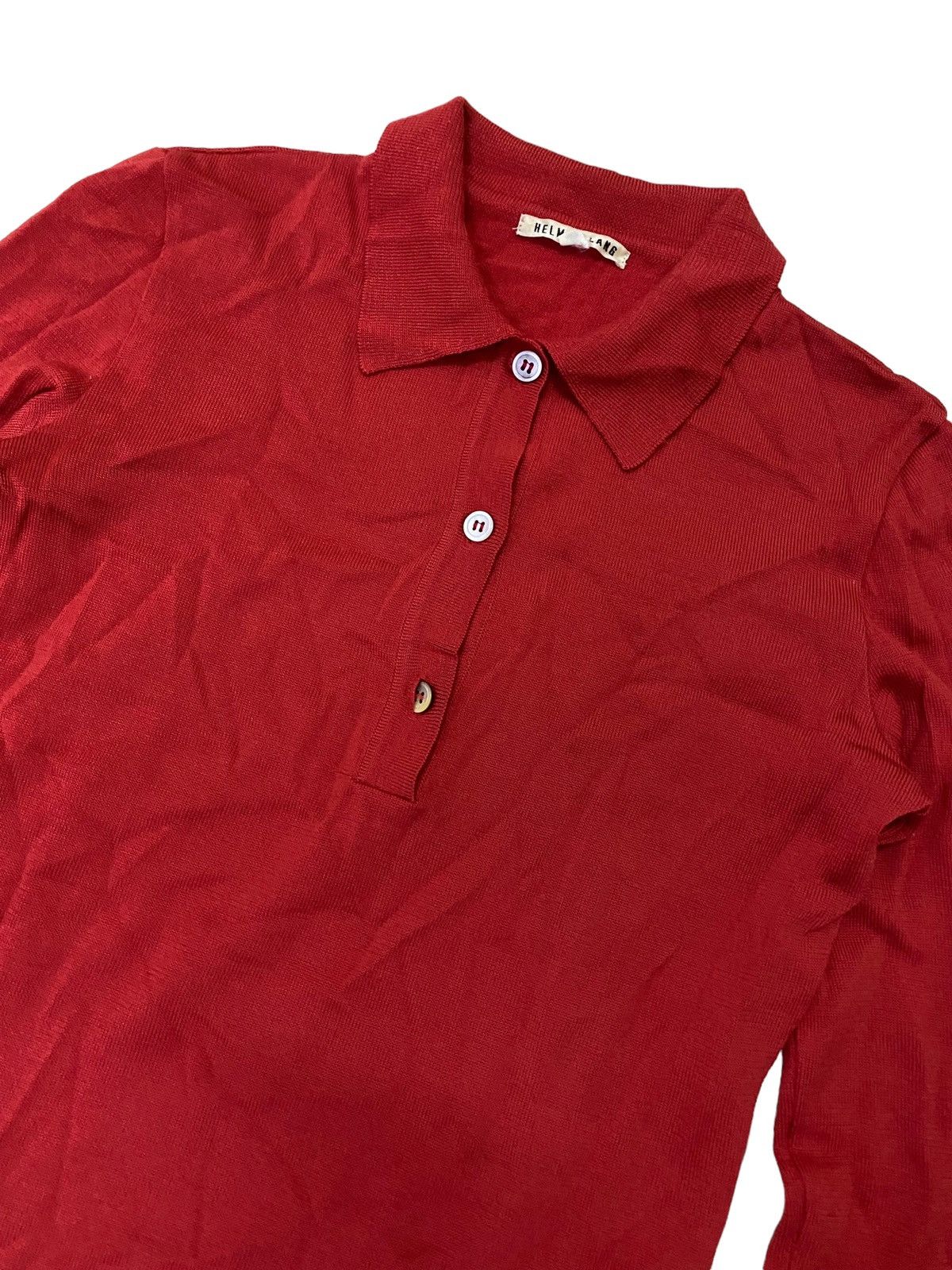 Helmut Lang 💥Vintage90s Helmut Lang Polo Shirt Size XS / US 0-2 / IT 36-38 - 2 Thumbnail