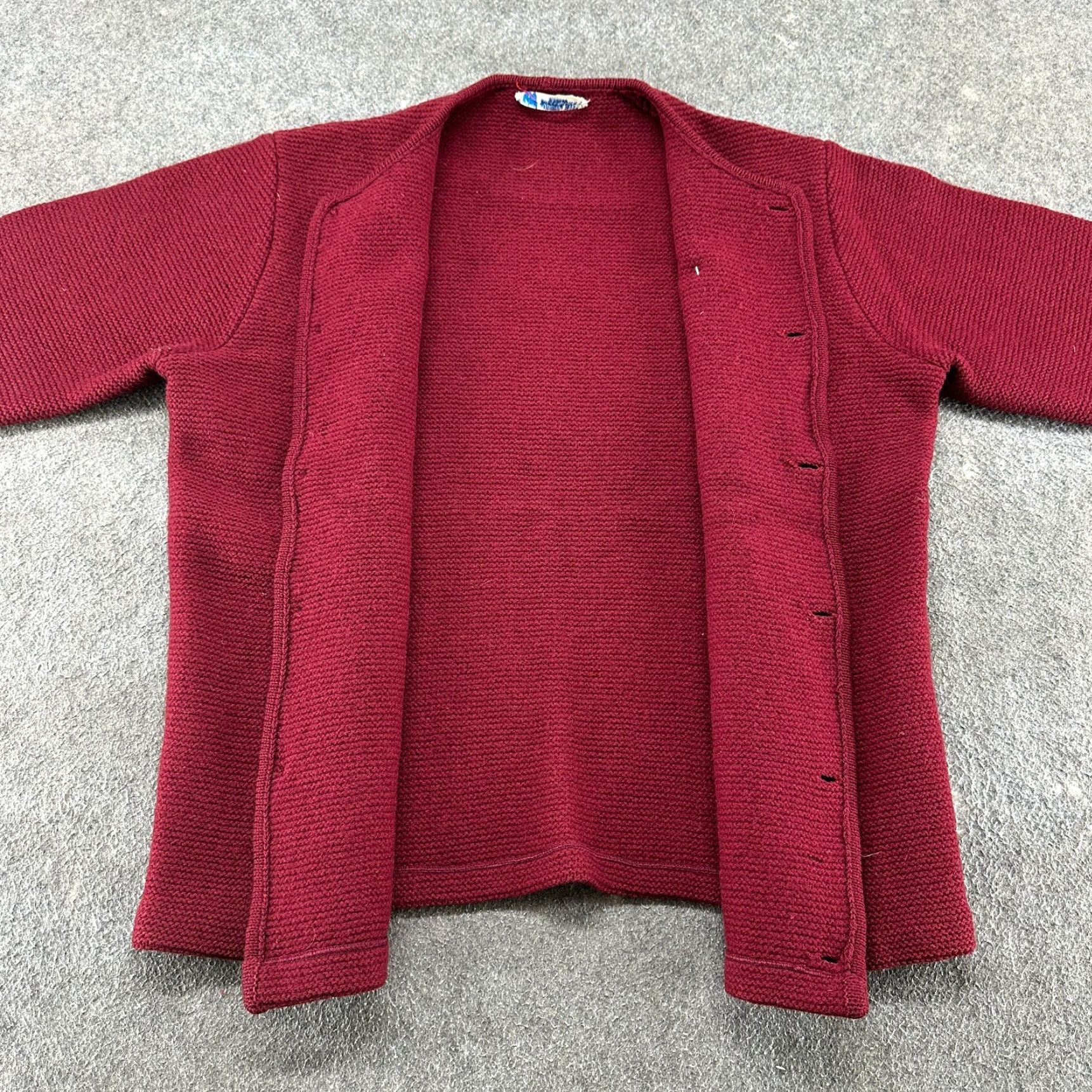 Obermeyer VINTAGE Obermeyer Sweater Cardigan Mens XL Red Solid Cotton 60s Knit Mock Neck Button Up Pocket Embroidered Logo Long Sleeve Winter Retro Size US XL / EU 56 / 4 - 2 Thumbnail