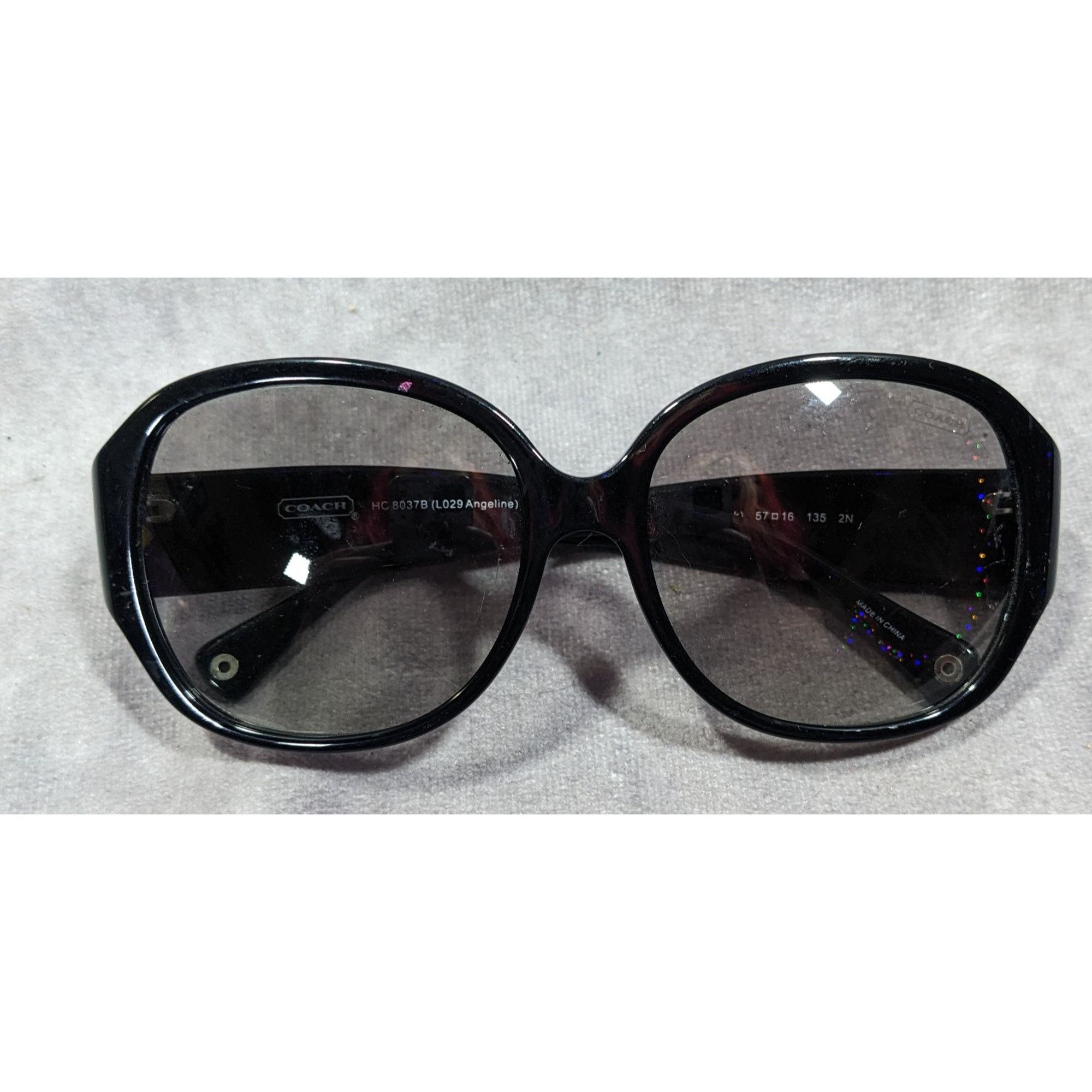 Coach Glam Goth Coach HC8037B Angeline Black And Rhinestone Sungla Size ONE SIZE - 2 Thumbnail