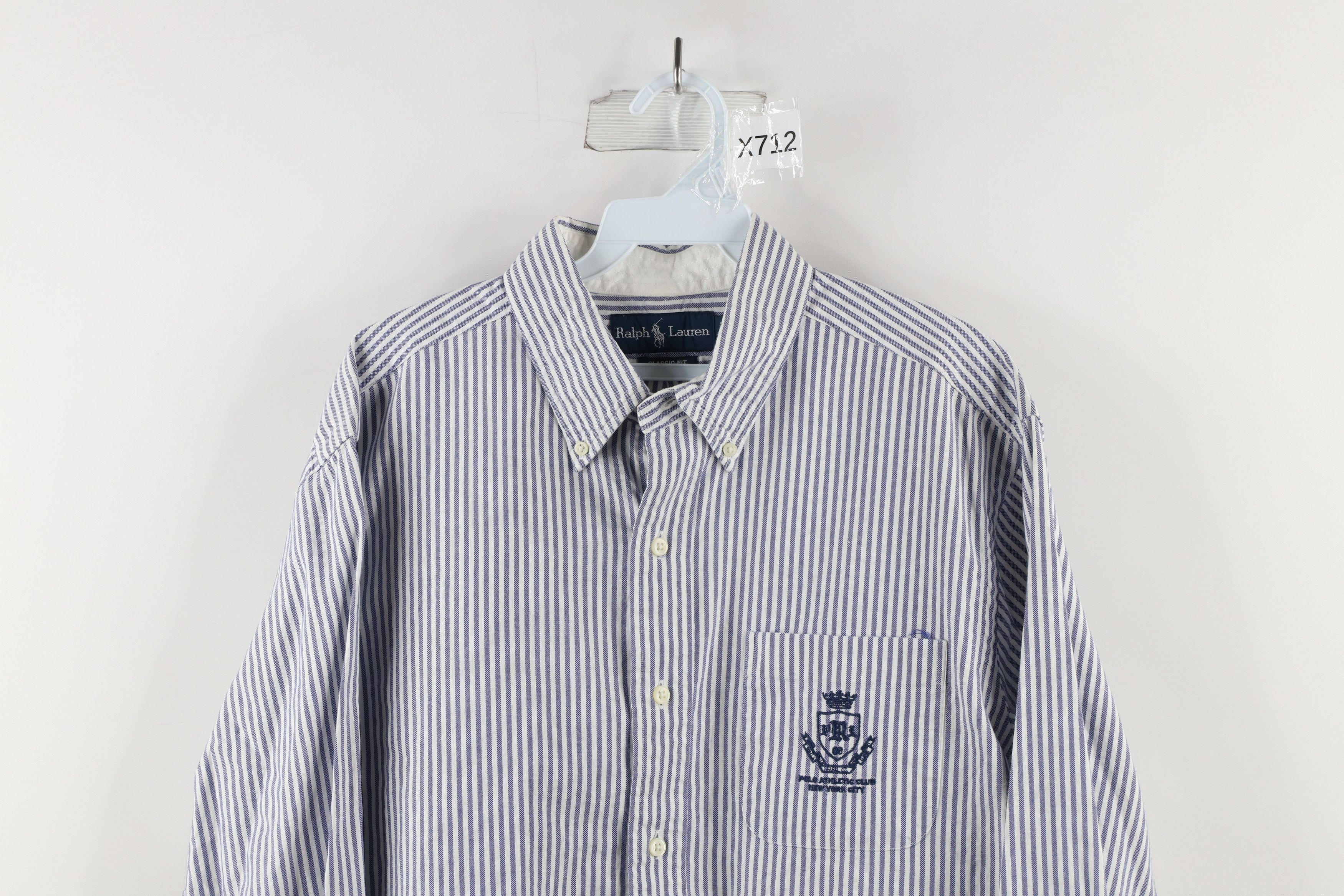 Ralph Lauren × Vintage Vintage 90s Ralph Lauren Striped Athletic Club Button Shirt Size US L / EU 52-54 / 3 - 2 Thumbnail