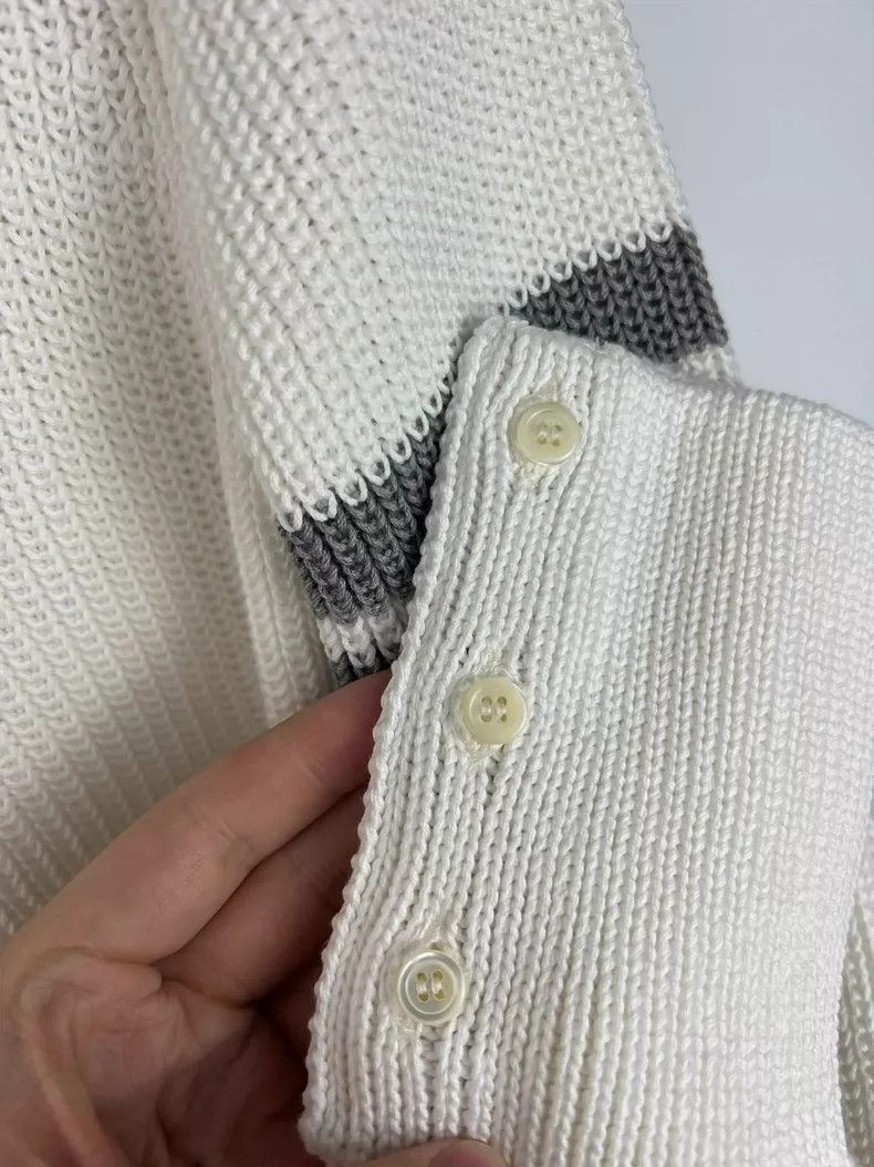 Thom Browne Thom Browne White crewneck knit sweater Size US XS / EU 42 / 0 - 5 Thumbnail