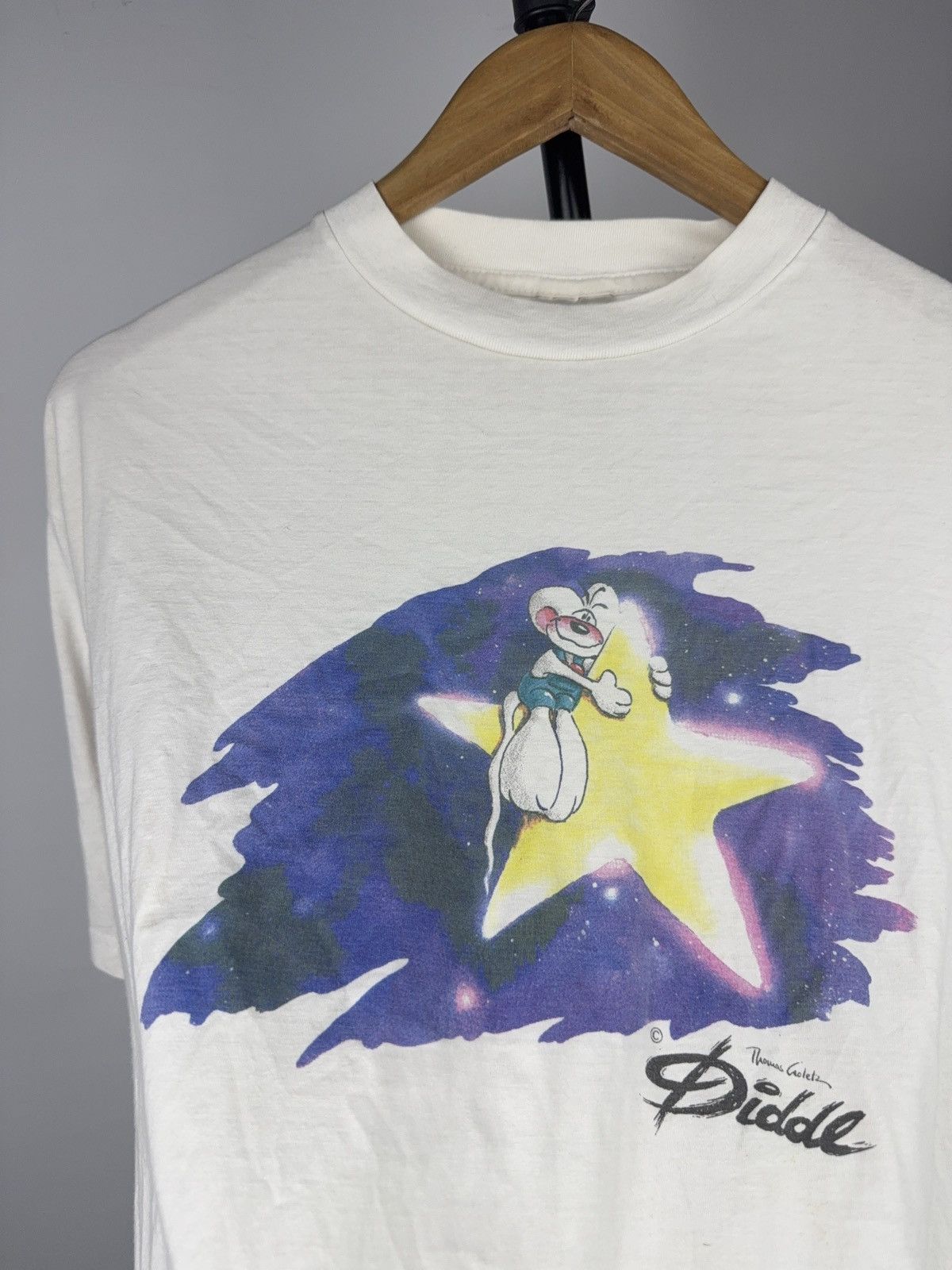 Vintage Vintage 90s Retro Diddl Mouse Star Graphic Tee White Y2K L Size US L / EU 52-54 / 3 - 5 Thumbnail