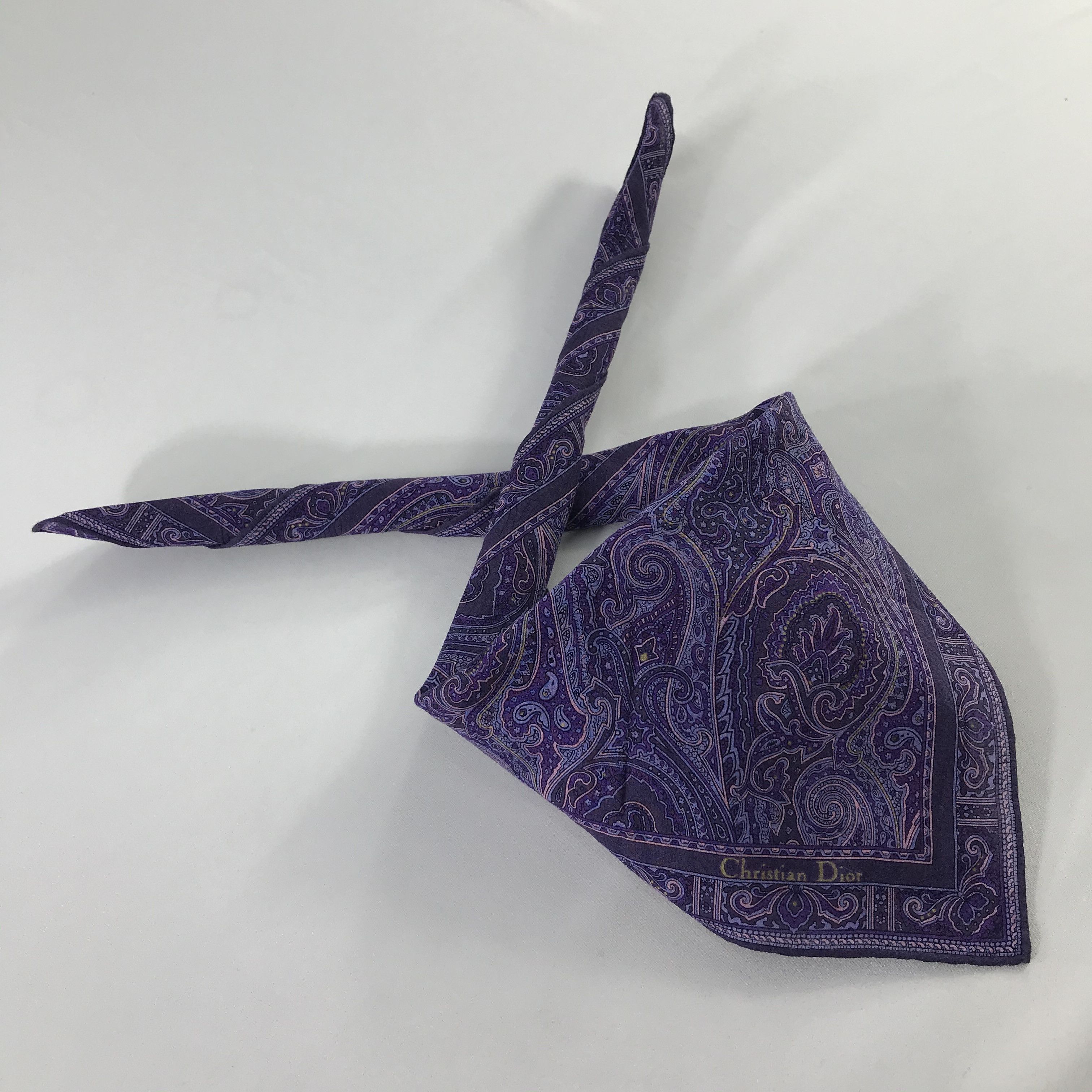 Christian Dior Monsieur × Vintage Christian Dior Bandana / Handkerchief / Neckerchief - S513 Size ONE SIZE - 4 Thumbnail