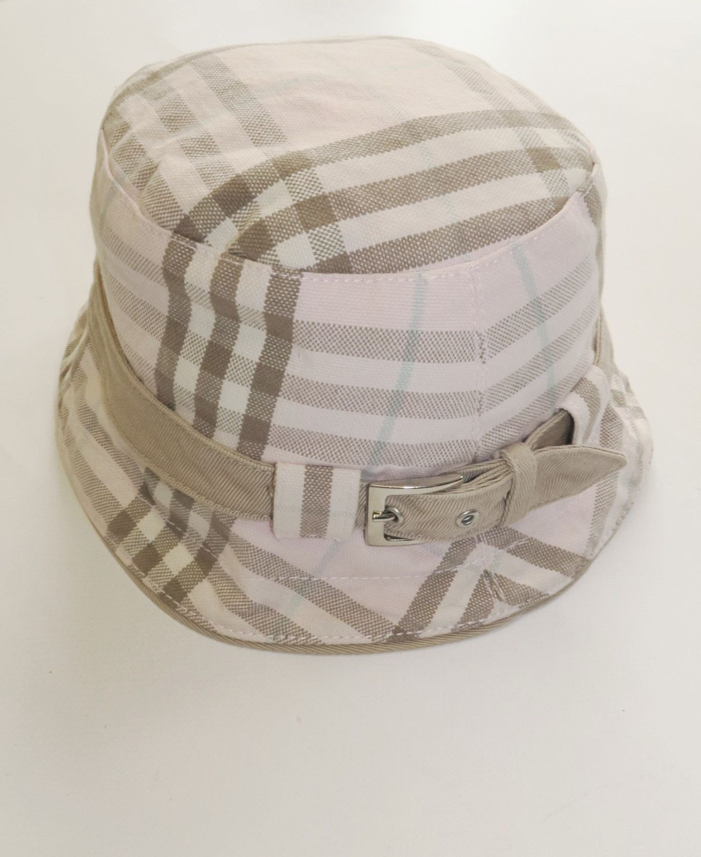 image of Burberry Nova Check Hat Bucket in Pink, Women's