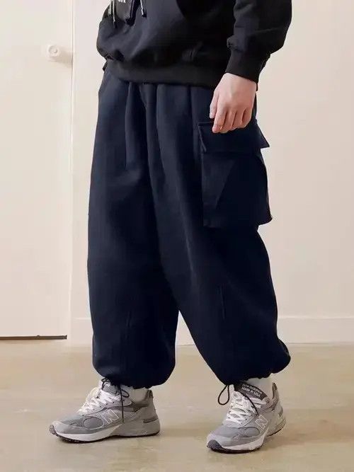 20AW Indigo Union Japan Navy Worker Oversized Jogger Pants
