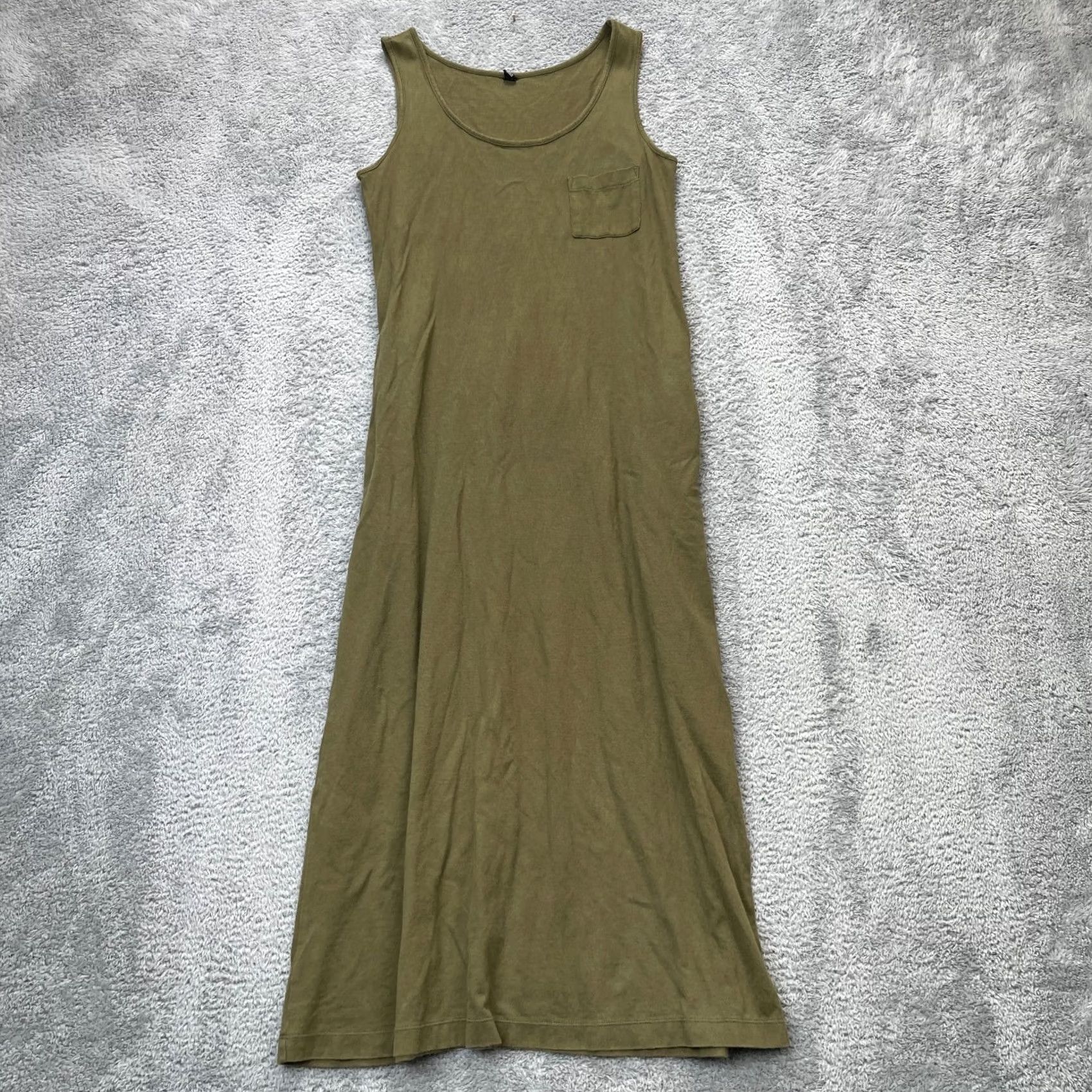 Uniqlo Uniqlo Dress Womens Small Green Tank Cotton Midi Round Neck Cocktail Minimalist Size S / US 4 / IT 40 - 2 Thumbnail
