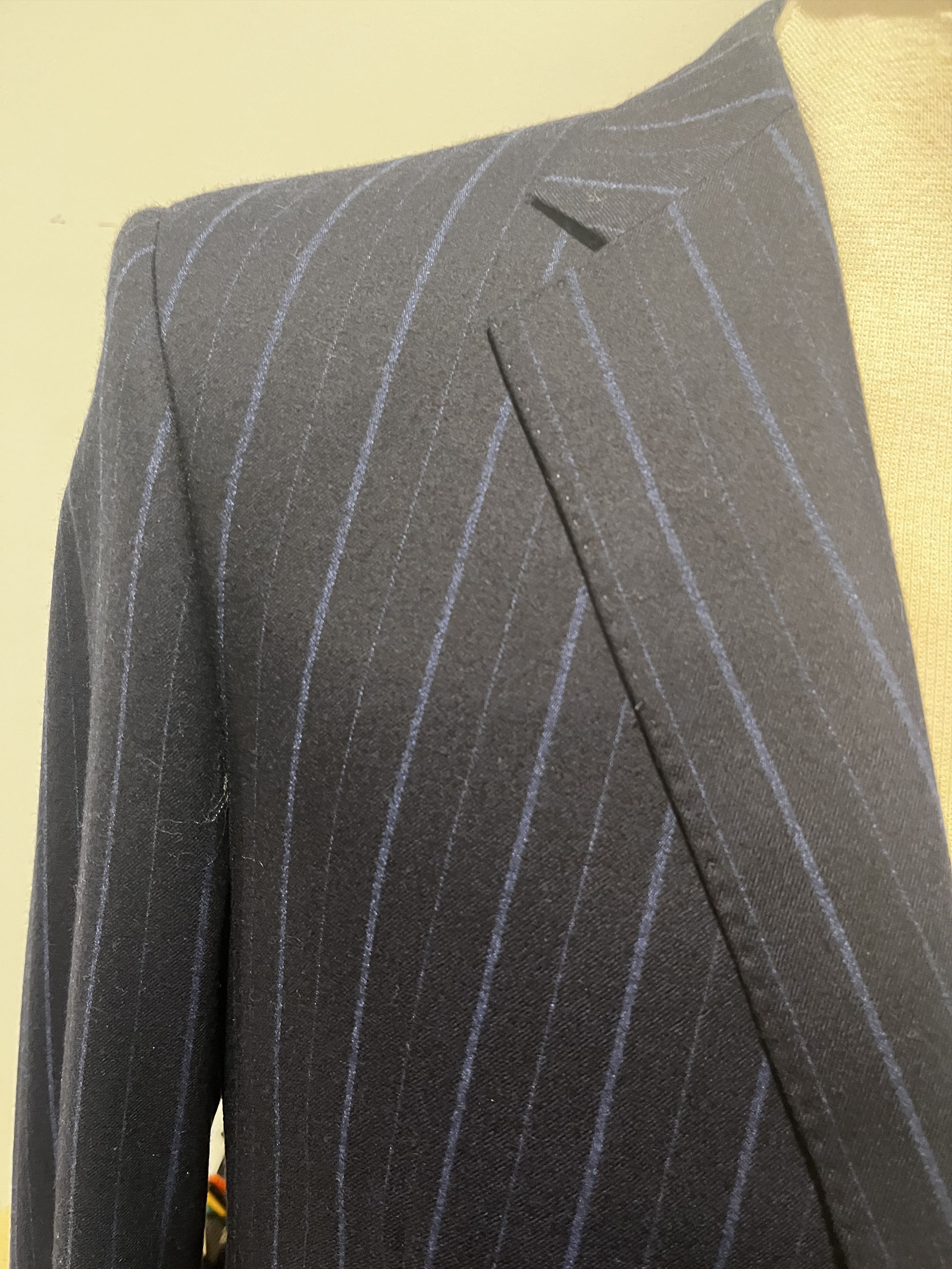 Samuelsohn Brand new Samuelsohn 2 piece luxury suit striped wool blue Size 42L - 3 Thumbnail