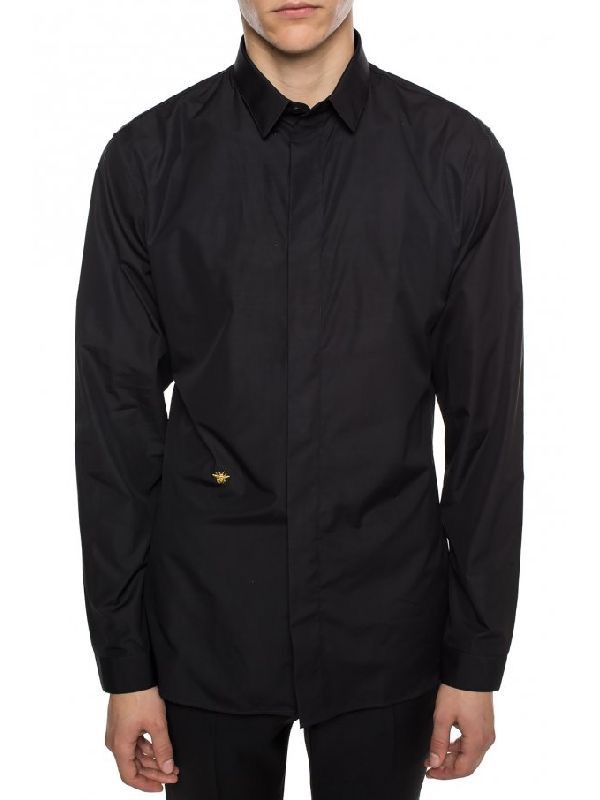 Dior Dior Black Dress shirt with side bee embroidery Size US M / EU 48-50 / 2 - 1 Thumbnail