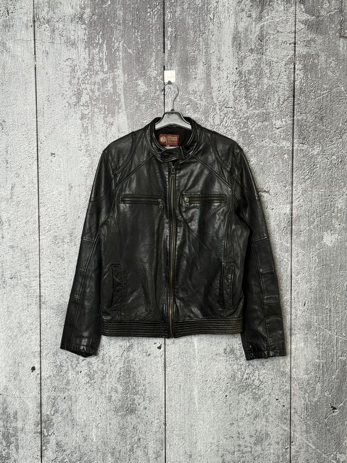 Wilsons Leather Vintage Wilsons Leather Black Biker Jacket Embroidered Flame Size US S / EU 44-46 / 1 - 12 Thumbnail