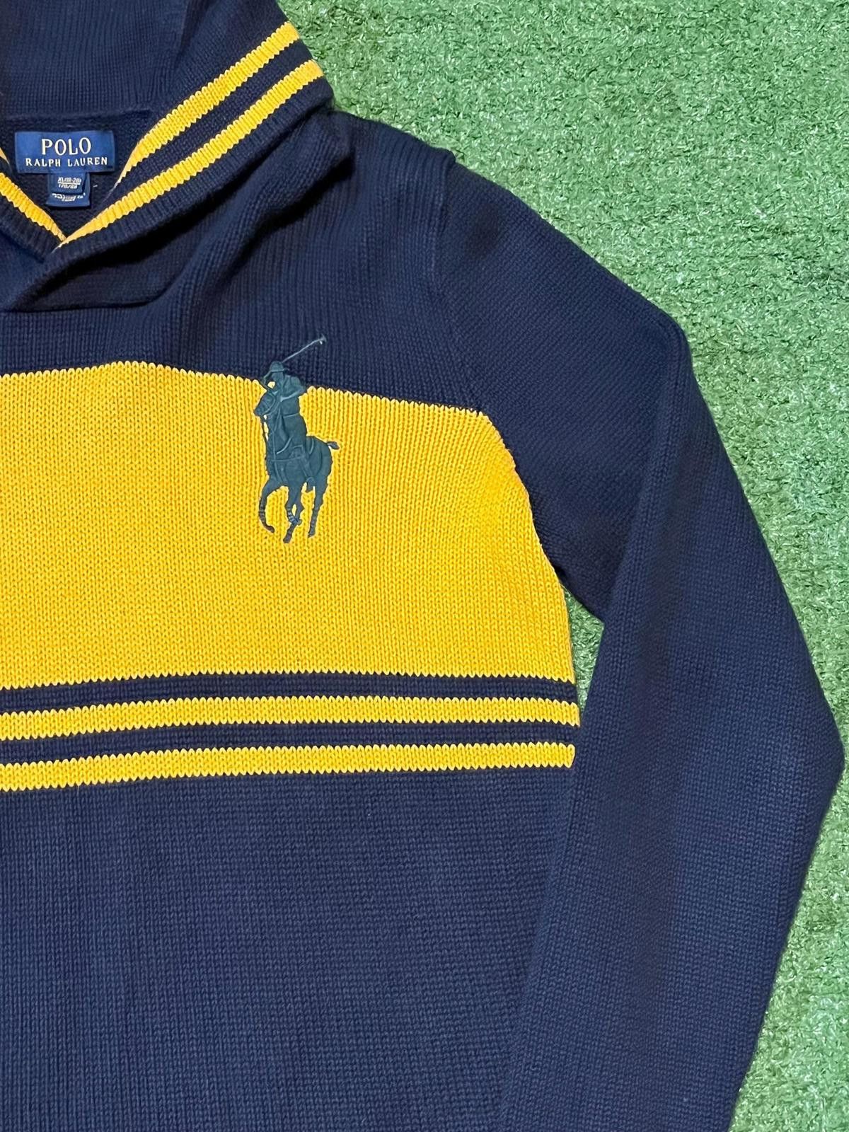 Polo Ralph Lauren Polo Ralph Lauren Men's Cowl Neck Sweater Navy and Yellow Size US XL / EU 56 / 4 - 4 Thumbnail