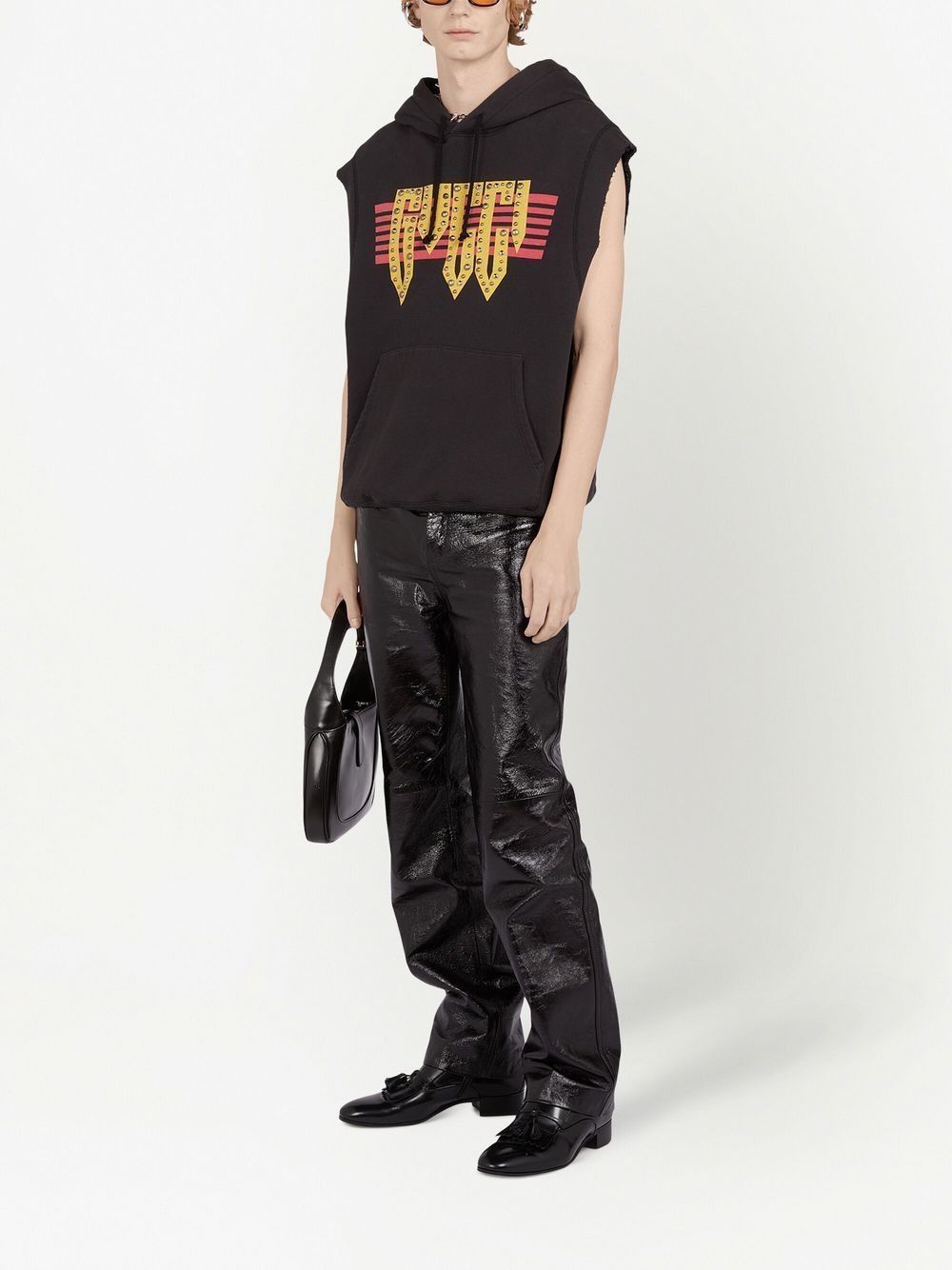 Gucci o1s1wg110225 Shiny Soft Leather Pant in Black Size US 32 / EU 48 - 5 Thumbnail