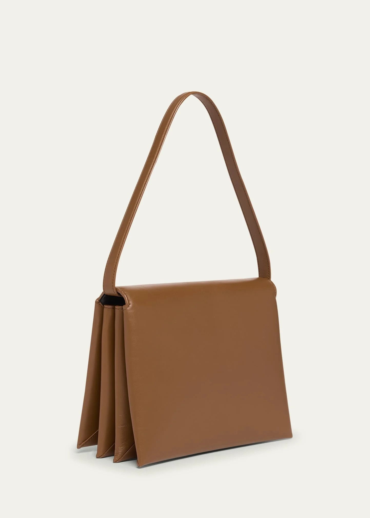 Jil Sander o1loc1c0426 Size:OS/Flap Calfskin Shoulder Bag in Brown Size ONE SIZE - 2 Thumbnail