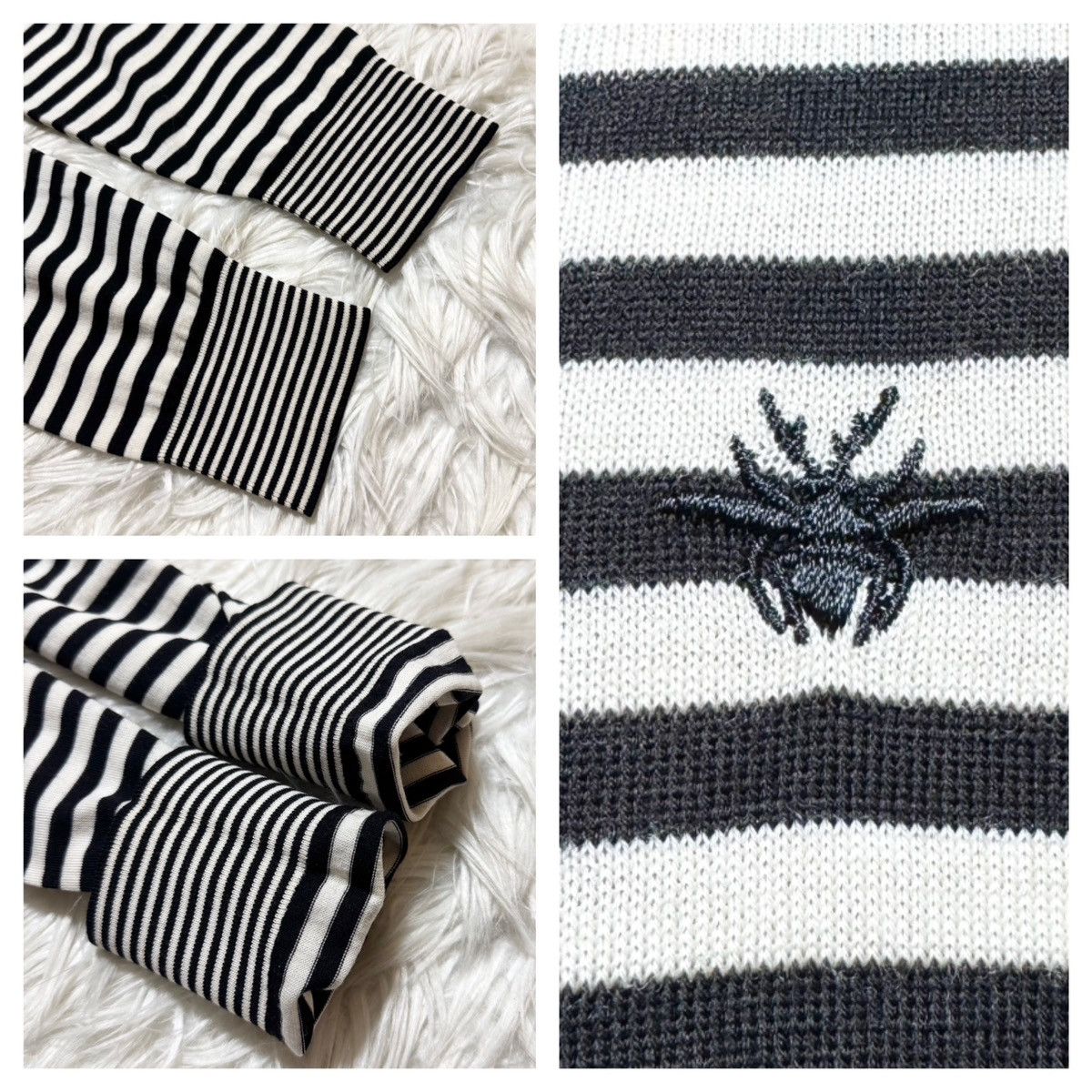Dior Dior Homme Bee embroidery striped knit sweater Size US L / EU 52-54 / 3 - 4 Thumbnail
