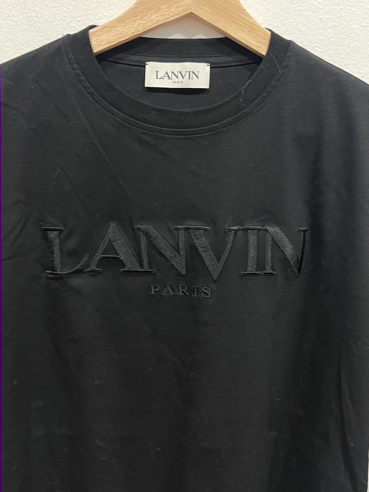 Lanvin Lanvin Black Logo Embroidered Tee Size US S / EU 44-46 / 1 - 2 Thumbnail