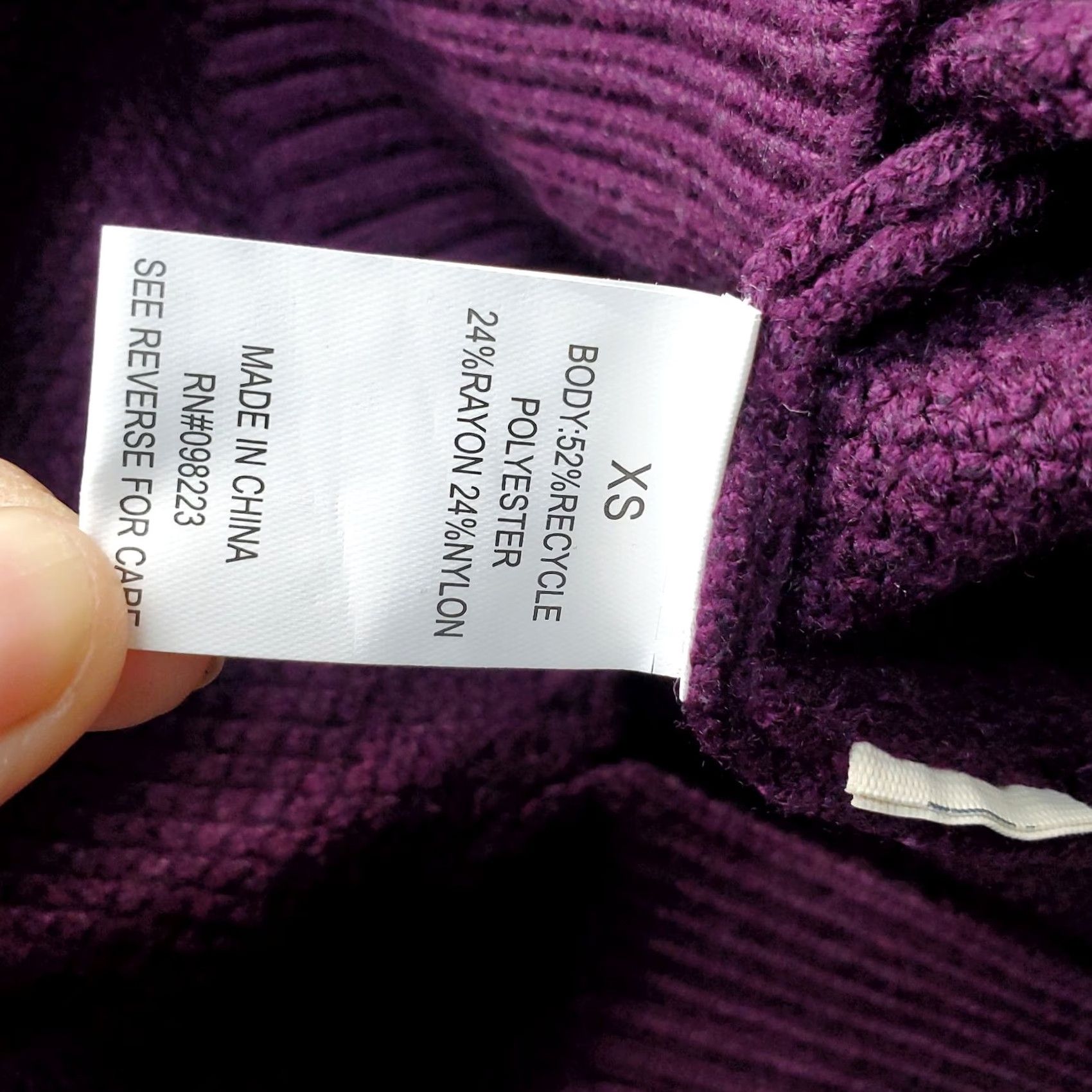 Vintage Magellan Magellan Outdoors Classic Sweater Womens XS Purple Cable-Knit Turtleneck Slit Pullover Size XS / US 0-2 / IT 36-38 - 7 Thumbnail