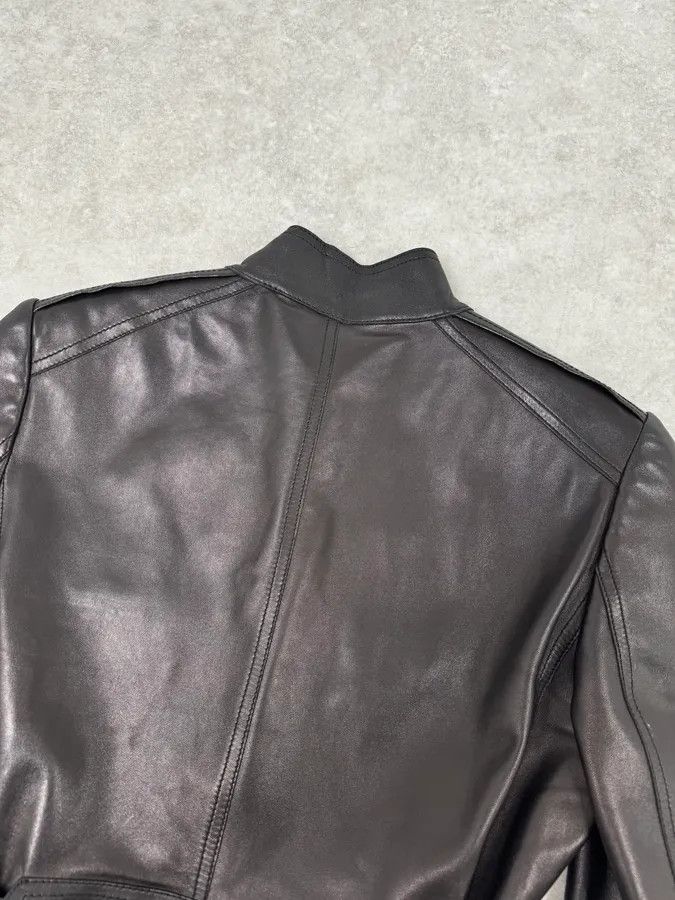Gucci AW1999 Gucci Black Silver Belted Premium Leather Jacket by Tom Ford Size M / US 6-8 / IT 42-44 - 6 Thumbnail