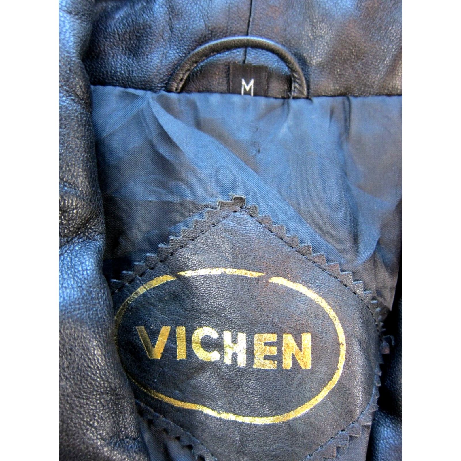 Vintage VINTAGE Vichen Black 100% Lambskin Leather Cloth Retro Moto Jacket Woman M-L Jacket Womens Leather Size M / US 6-8 / IT 42-44 - 4 Thumbnail