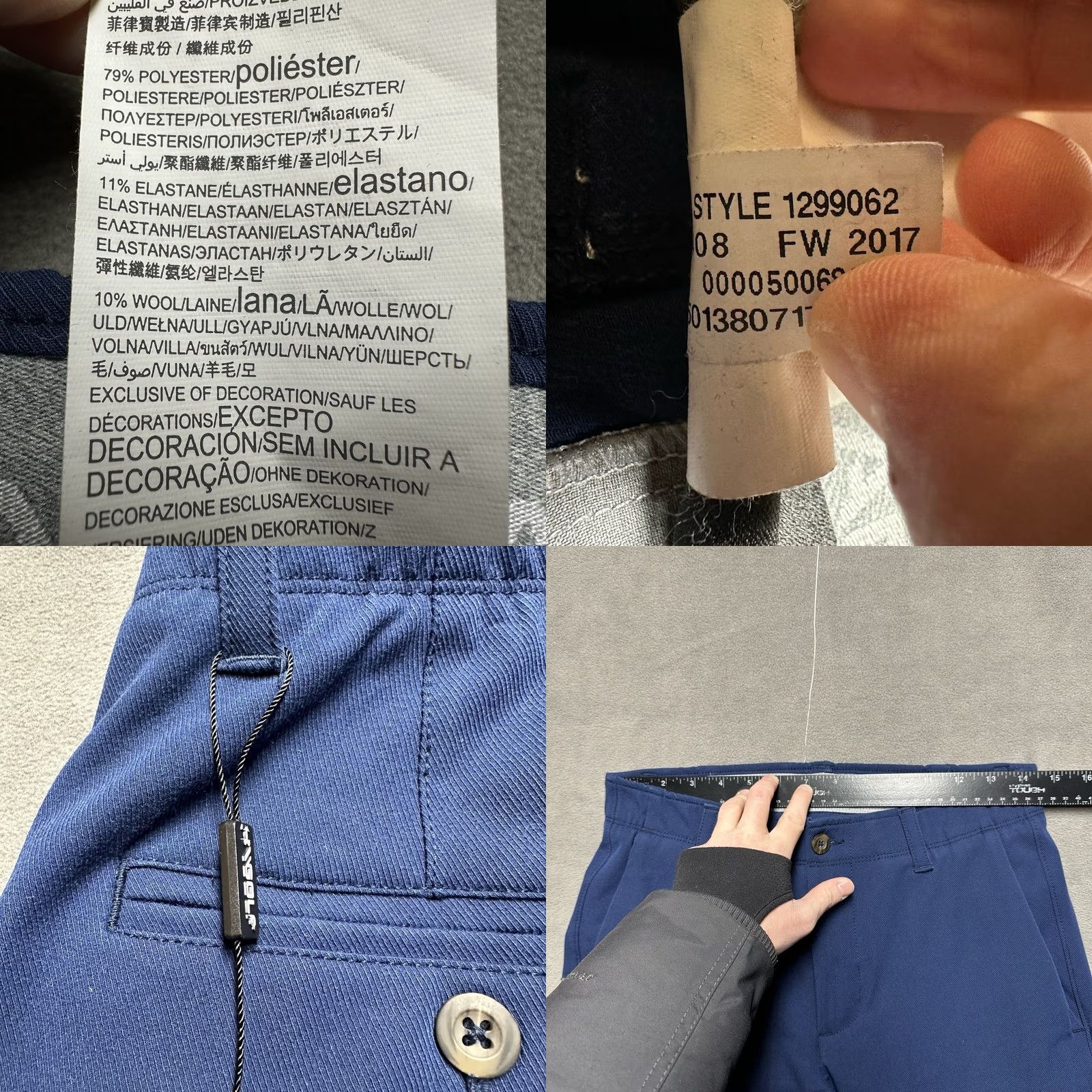 Under Armour Under Armour Pants Mens 30x32 Blue Golf Chino Wool Blend Straight Cold Gear Size US 29 - 8 Thumbnail