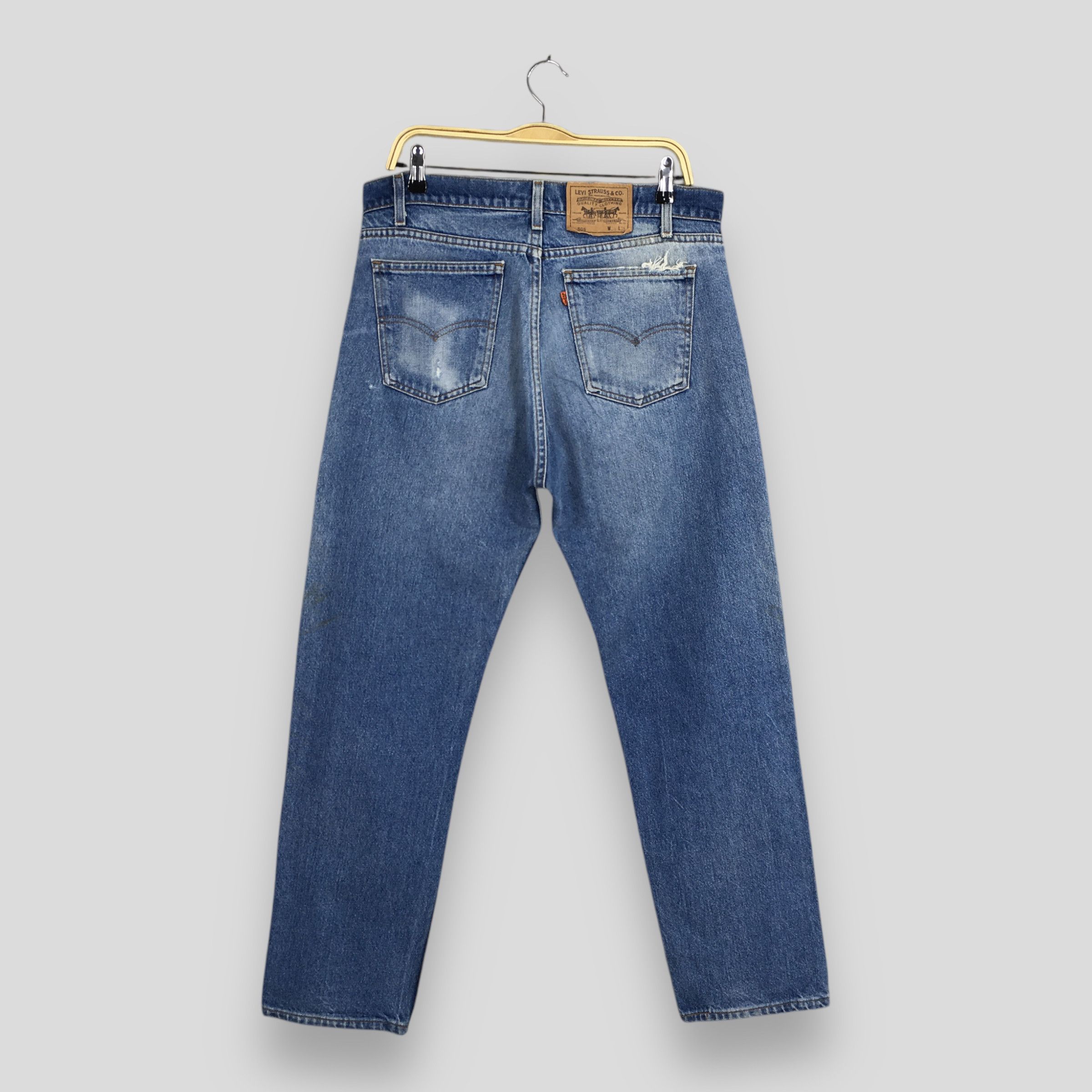 Size 34x29.5 Vintage 90s Levi's 505 Faded Blue Jeans