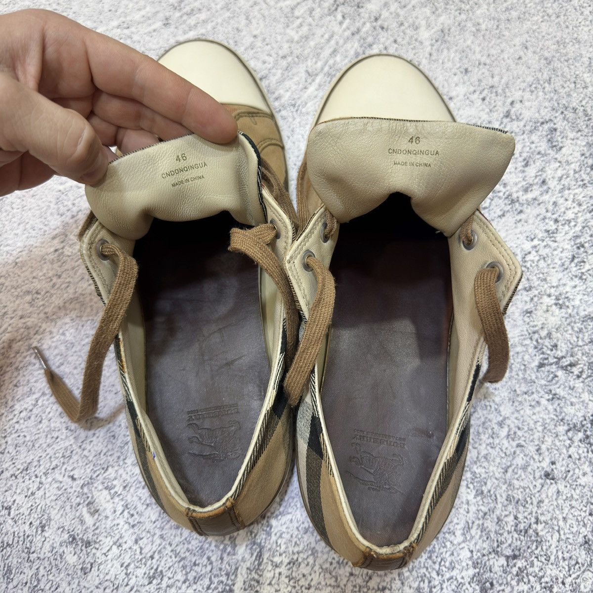 Burberry × Designer Burberry Nova Check Canvas Leather Sneakers US11.5 UK10.5 Size US 11.5 / EU 44-45 - 12 Thumbnail