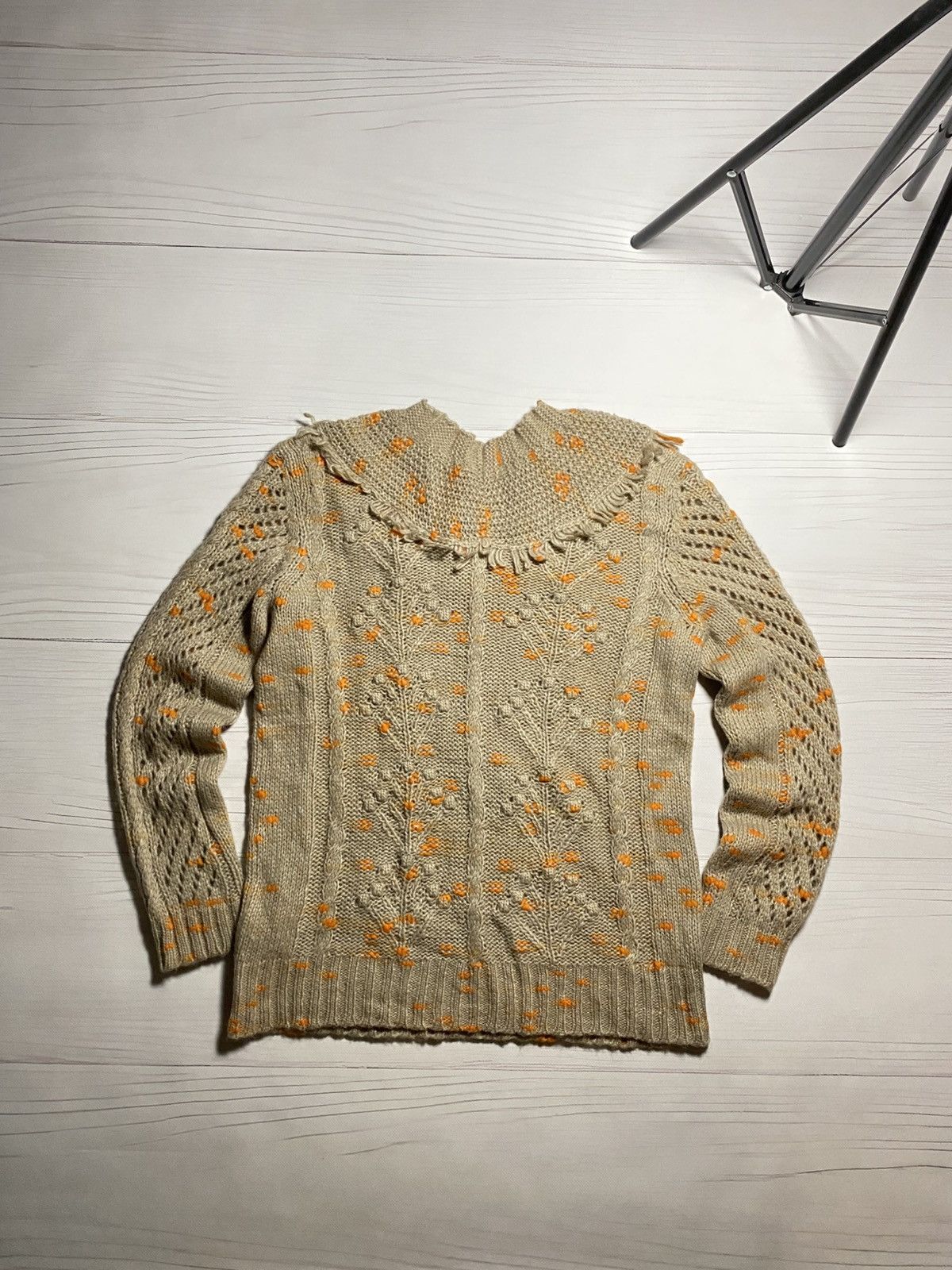 Love Moschino Love Moschino ruffle collar textured knit sweater Size M / US 6-8 / IT 42-44 - 2 Thumbnail