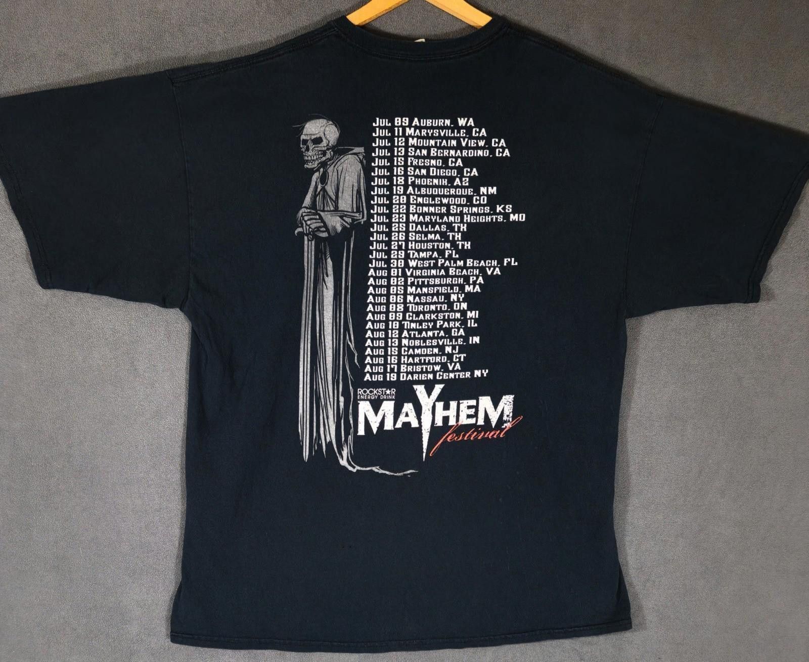 Gildan Rockstar Mayhem Festival Tour 2XL Metal Skull Grim Reaper #2 Size US XXL / EU 58 / 5 - 6 Thumbnail