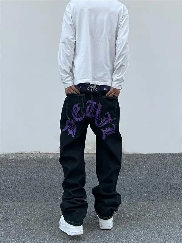 Yuuko x Rei pattern y2k hiphop jeans