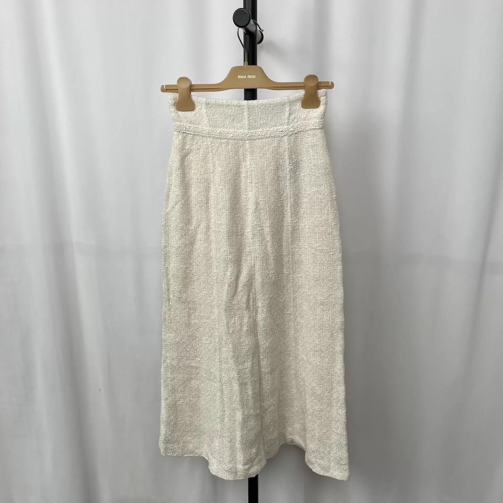 Chanel Chanel Linen Cotton Long Dress Suit 38 White Size 26" / US 2 / IT 38 - 2 Thumbnail