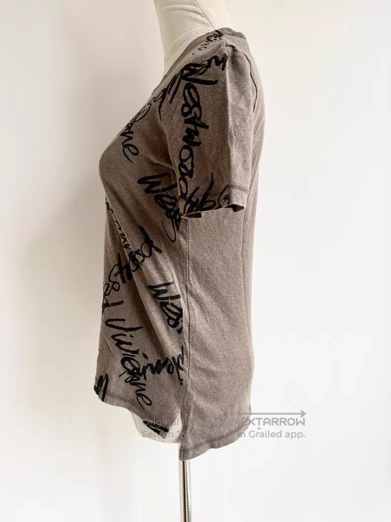 Vivienne Westwood Vivienne Westwood Beige Full Print Letter Short Sleeve Size L / US 10 / IT 46 - 3 Thumbnail