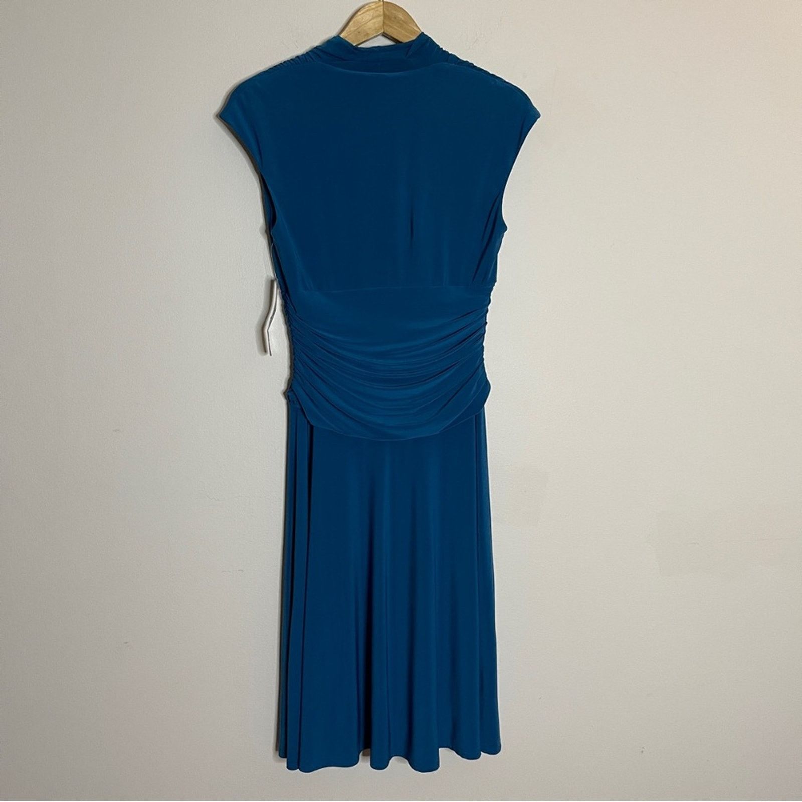 Chaps Chaps Dress Jersey Ruched Midi Career Blue Size M NEW Size M / US 6-8 / IT 42-44 - 3 Thumbnail
