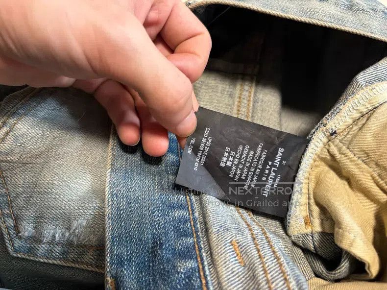Saint Laurent Paris Saint Laurent Paris Cat Whisker Demon Claw Blue Destroyed Size US 31 - 4 Thumbnail