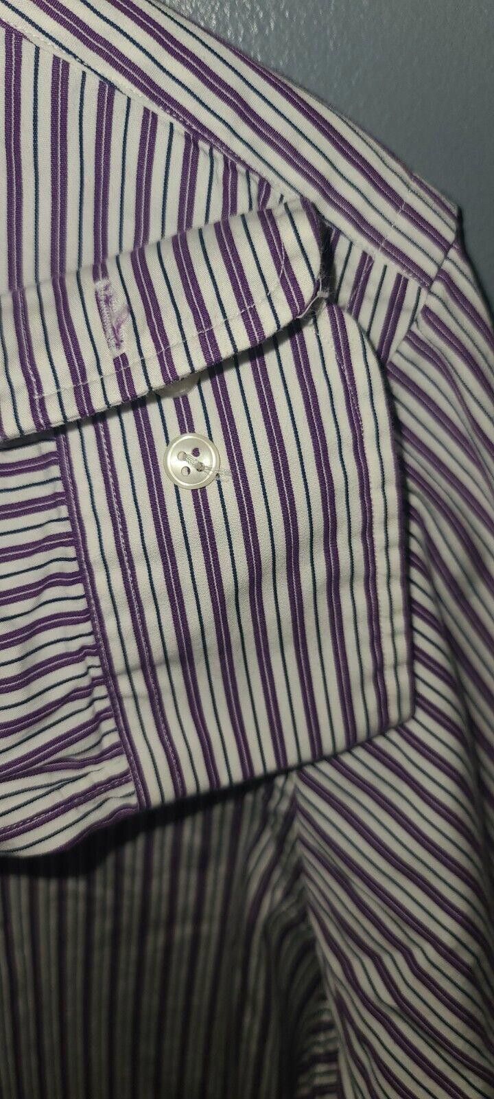 Polo Ralph Lauren Polo Ralph Lauren Men's Large 15.5 32/33 Purple White Regent Size 42R - 5 Thumbnail