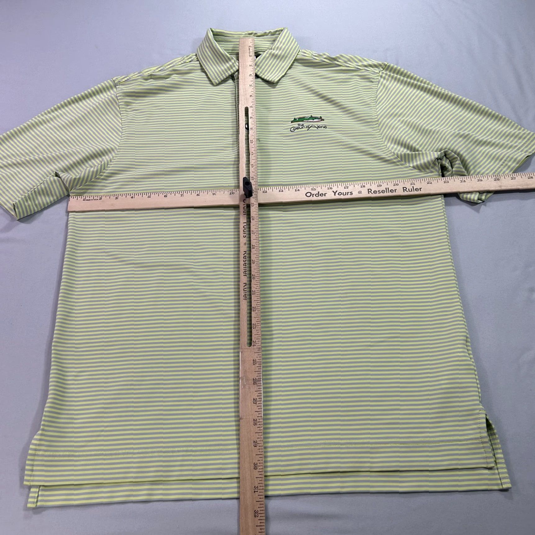 Footjoy FootJoy Polo Shirt Mens M Green Striped Polyester Blend Stretch Easy Care Golf Shirt Size US M / EU 48-50 / 2 - 4 Thumbnail