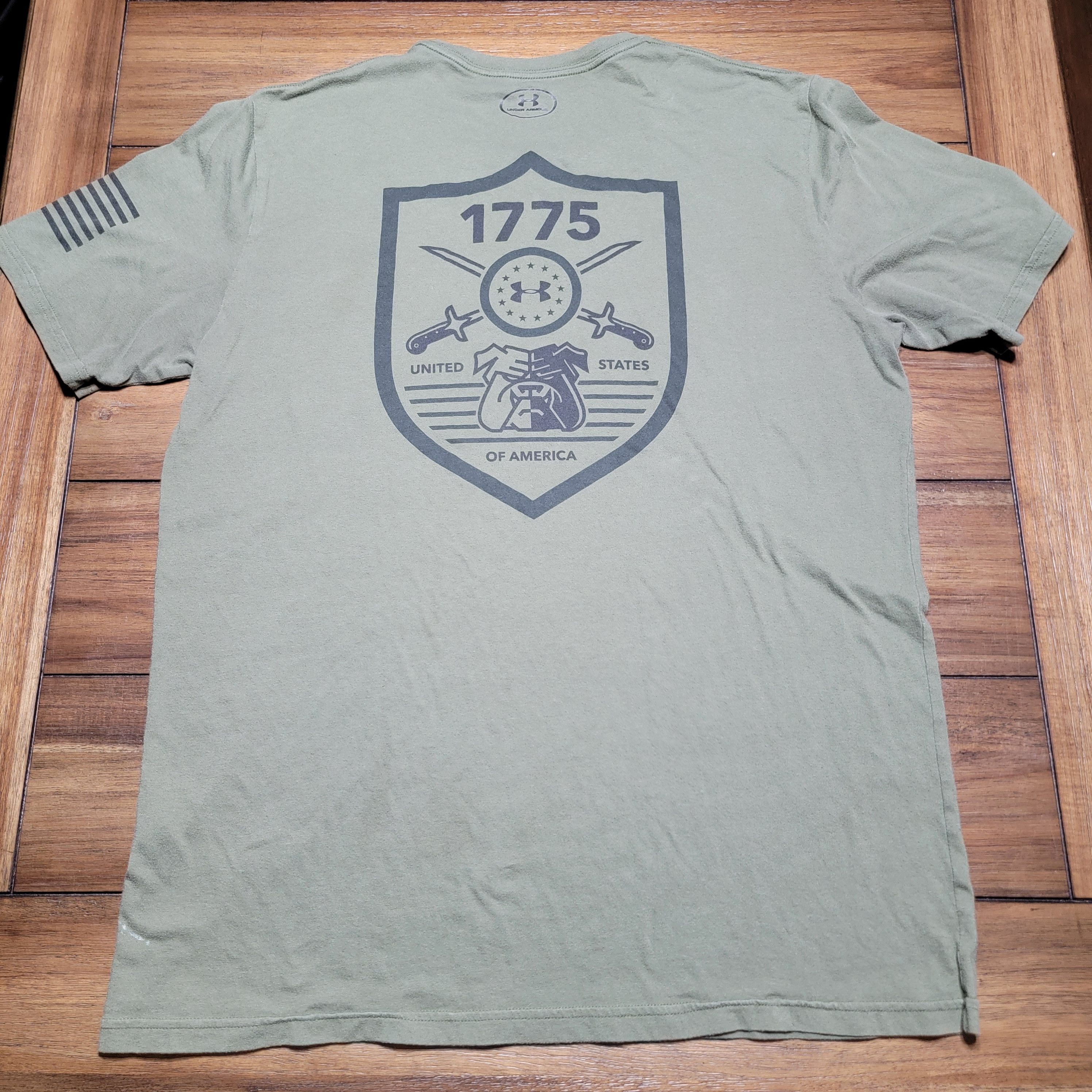 Under Armour Under Armour SS Army Green Tee "1775 USA" - Size Large Size US L / EU 52-54 / 3 - 1 Thumbnail