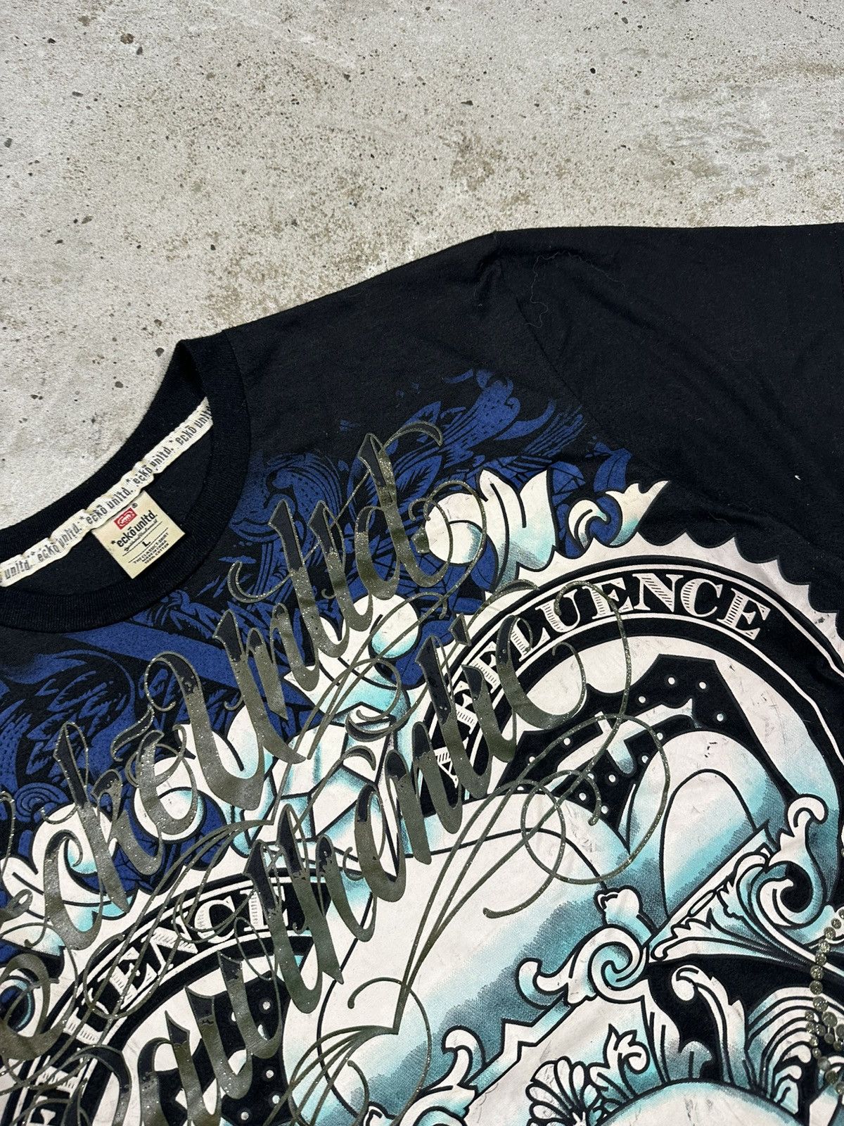 Ecko Unltd. × Vintage Vintage Y2K Ecko Unlimited Big All Over Print Black T Shirt Size US L / EU 52-54 / 3 - 10 Thumbnail