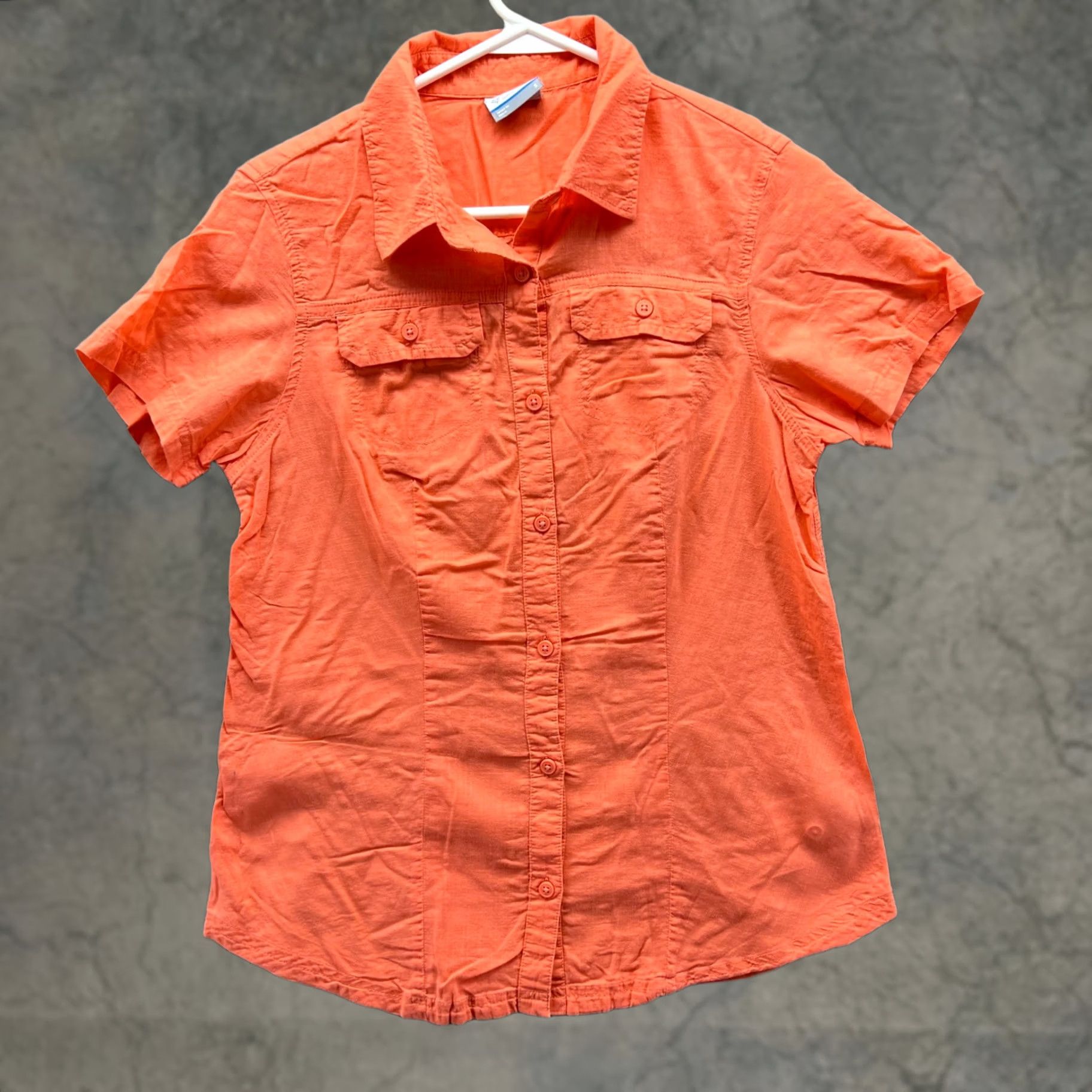 Vintage VINTAGE? No — Columbia Shirt Womens Small Orange Button Down Short Sleeve Outdoors Hike Size S / US 4 / IT 40 - 1 Thumbnail