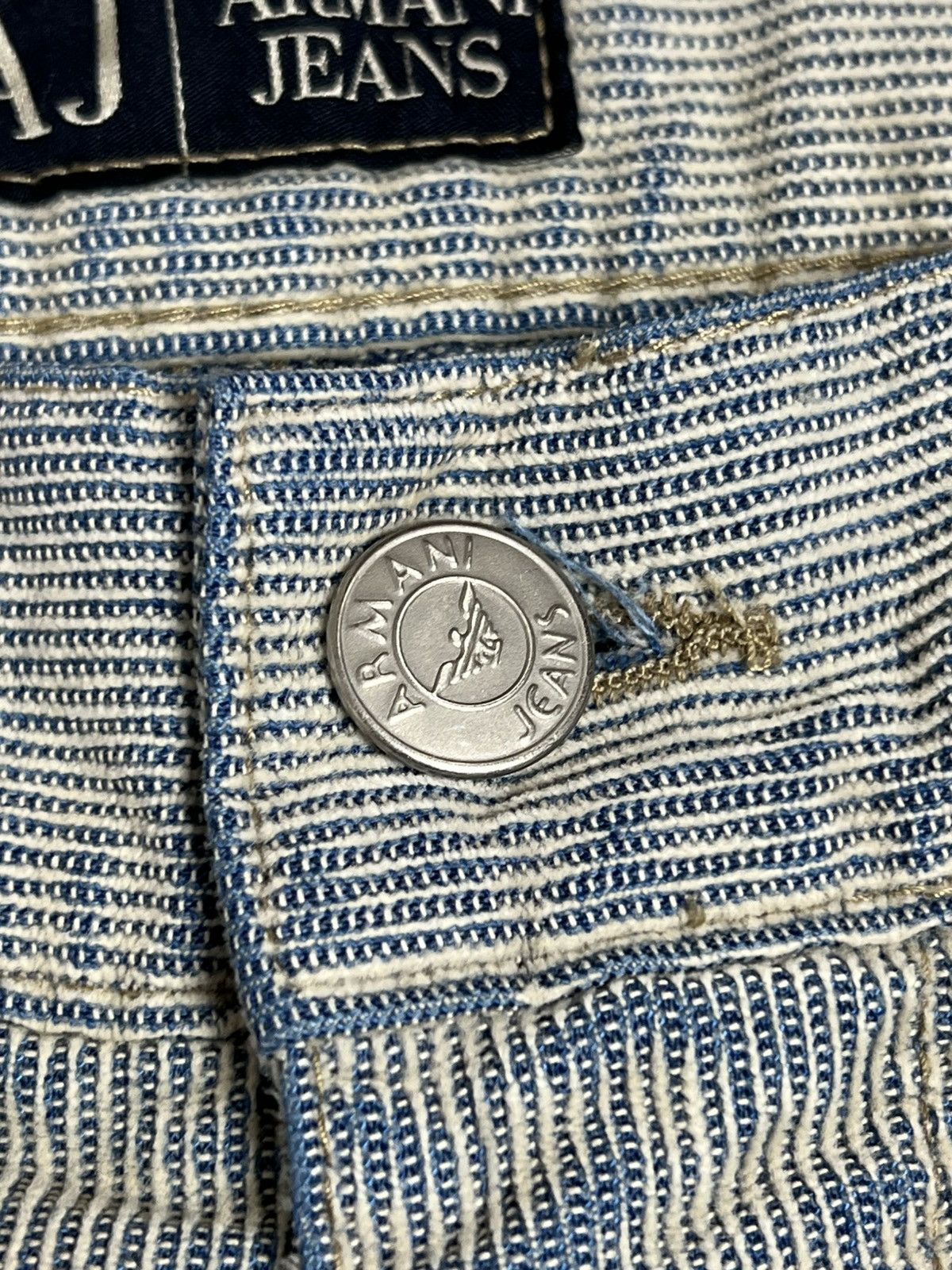 Armani VINTAGE Armani Jeans Archival Pinstripe Trousers Made Italy Size US 32 / EU 48 - 10 Thumbnail